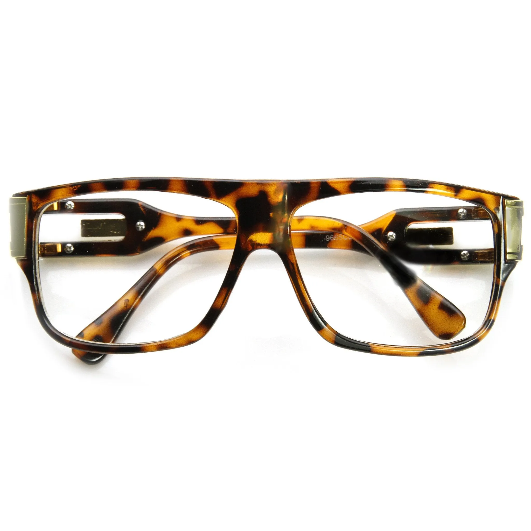 Retro Artist 1970's Fashion Clear Lens Square Aviator Glasses 9262 sold by ZeroUV