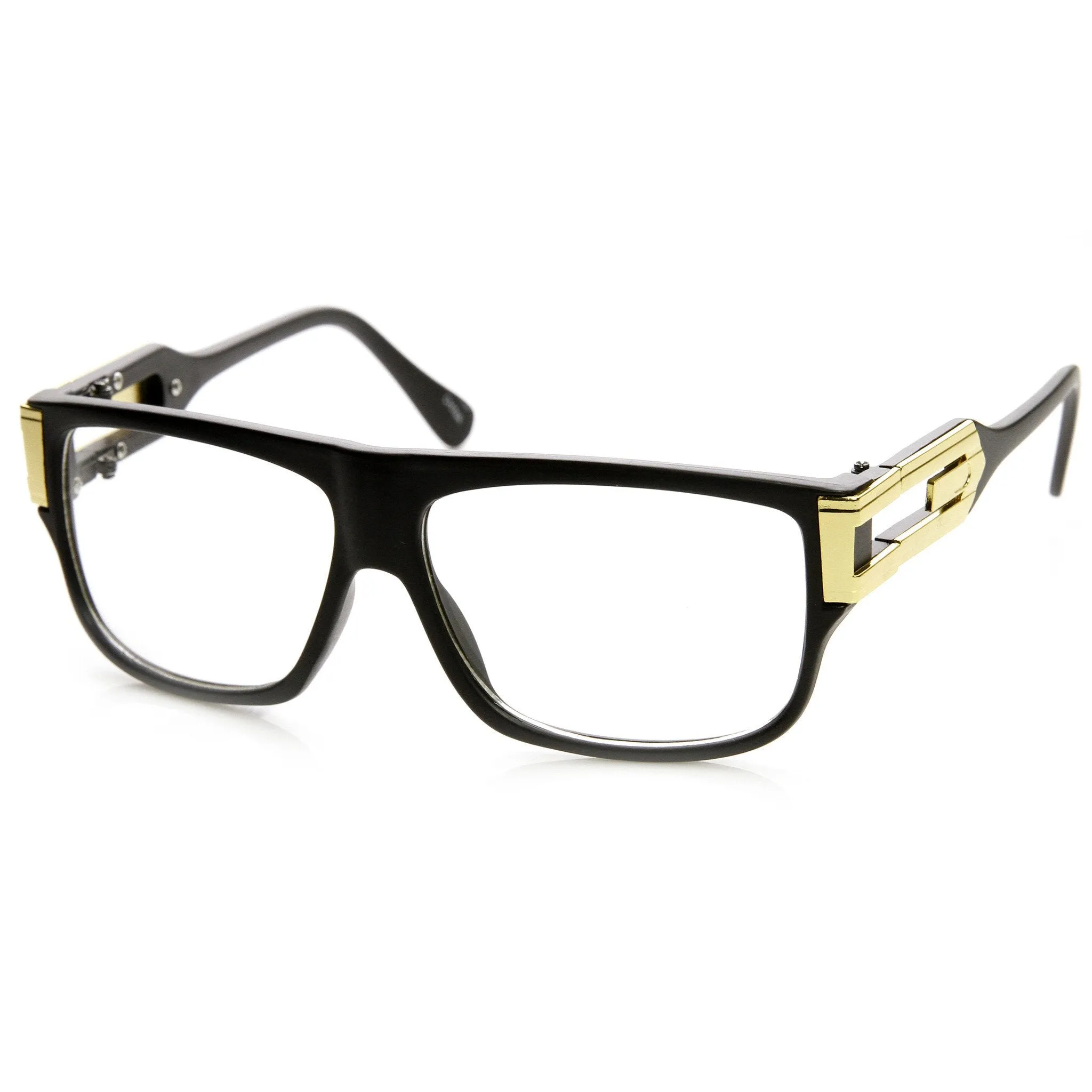 Retro Artist 1970's Fashion Clear Lens Square Aviator Glasses 9262 sold by ZeroUV product image thumbnail 5