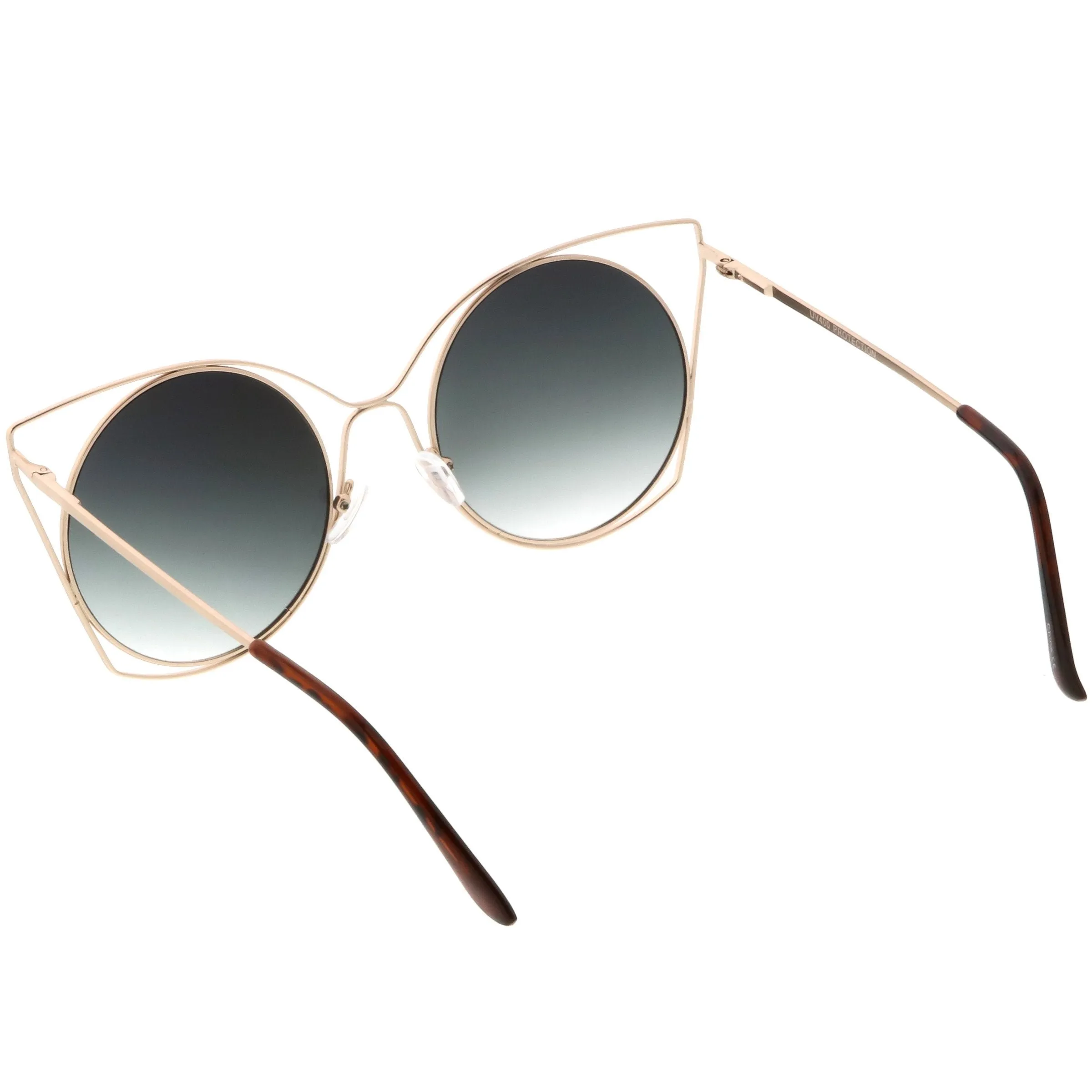 Women's Oversize Round Laser Cut Cat Eye Sunglasses C216 sold by ZeroUV product image thumbnail 4