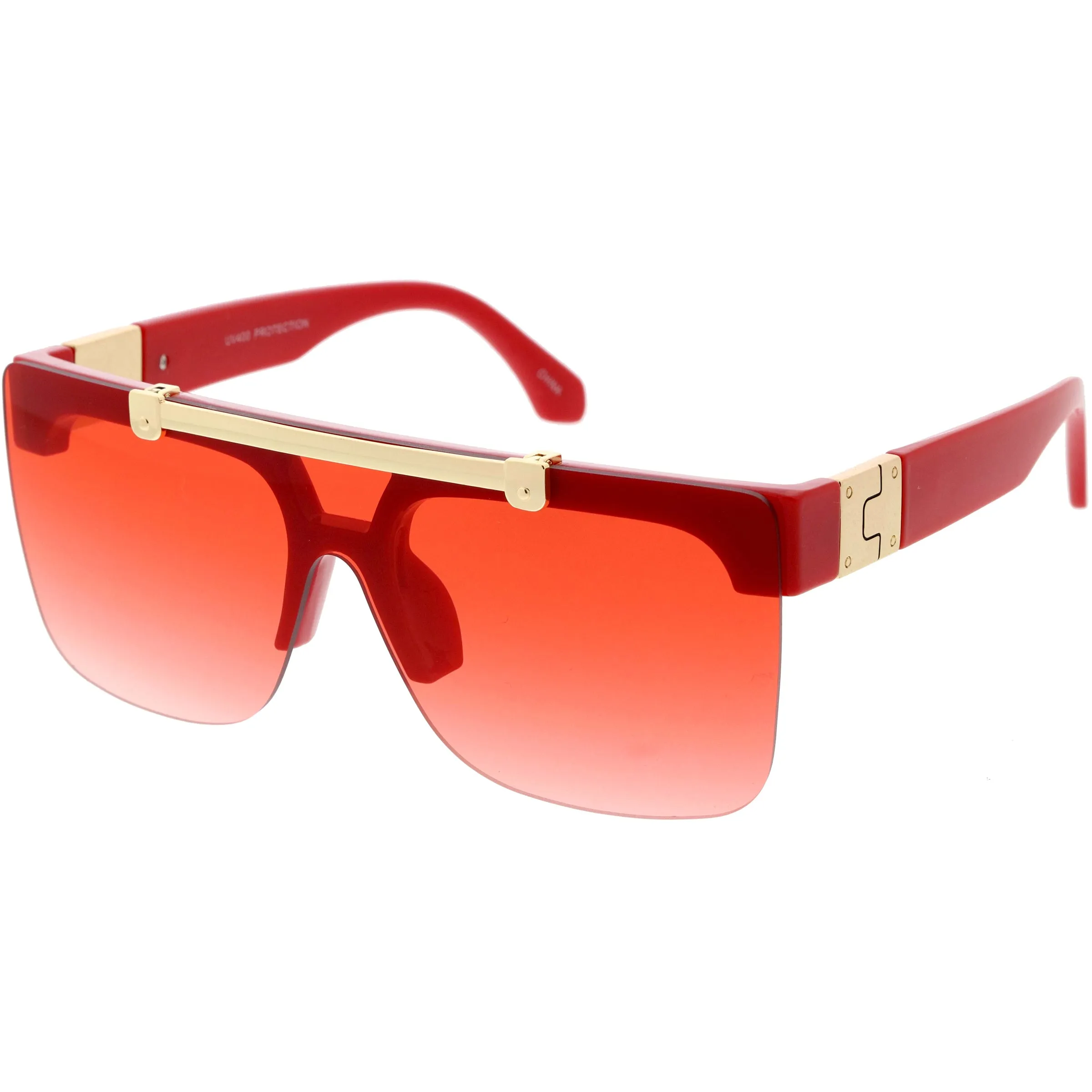 Hype Flip Up Color Tinted Gradient Lens Oversize Shield Sunglasses D192 sold by ZeroUV product image thumbnail 5
