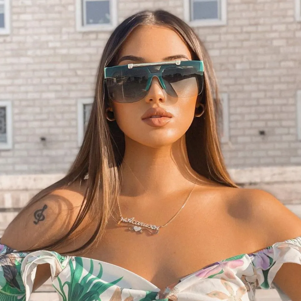 Hype Flip Up Color Tinted Gradient Lens Oversize Shield Sunglasses D192 sold by ZeroUV product image thumbnail 2