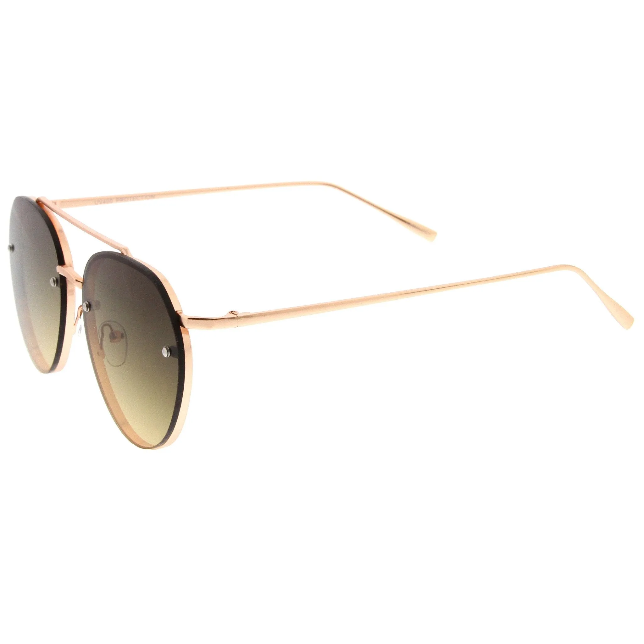 Retro Modern Rimless Aviator Sunglasses A839 sold by ZeroUV product image thumbnail 5