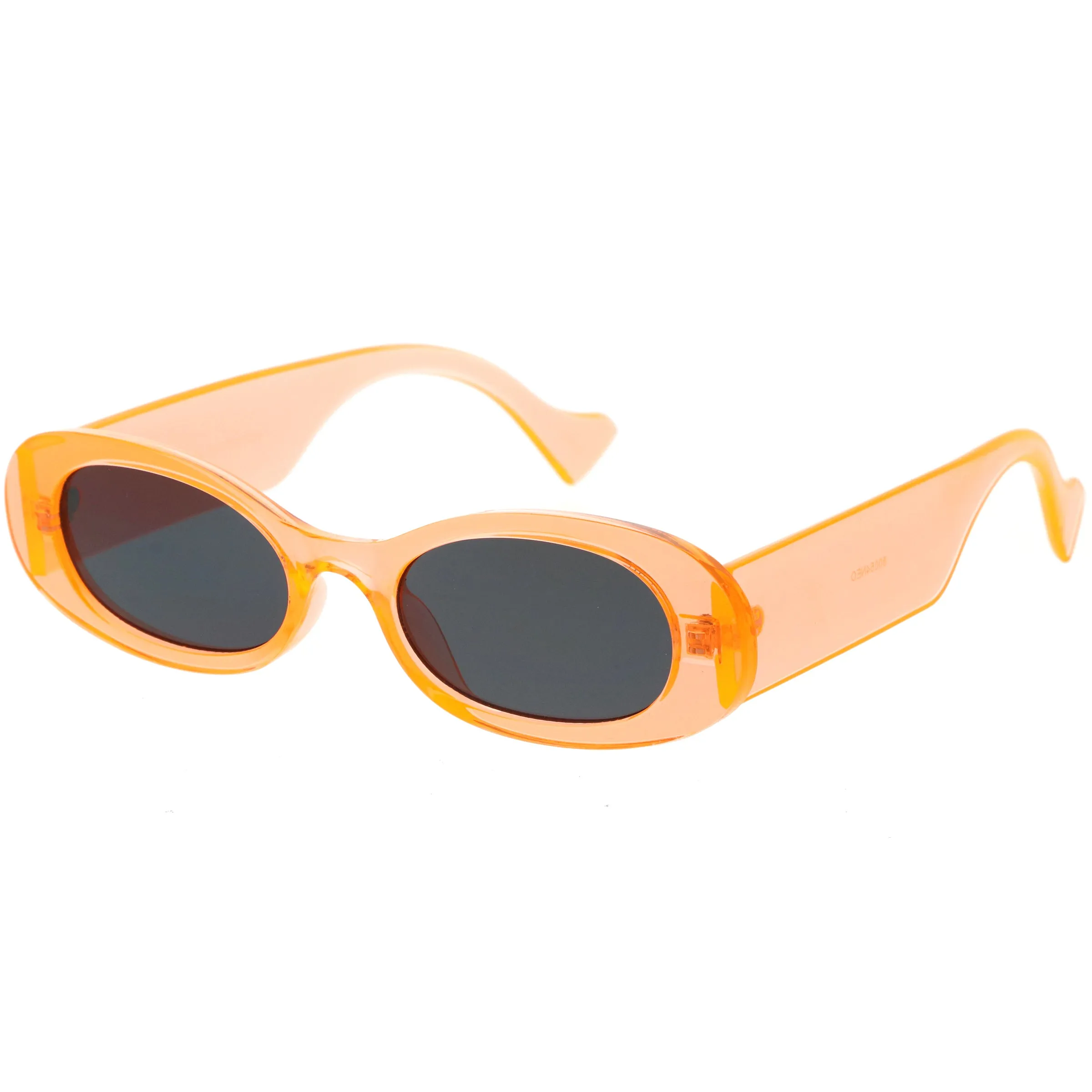 Neon Retro Rounded Thick Rimmed Vintage Oval Sunglasses D263 sold by ZeroUV product image thumbnail 2