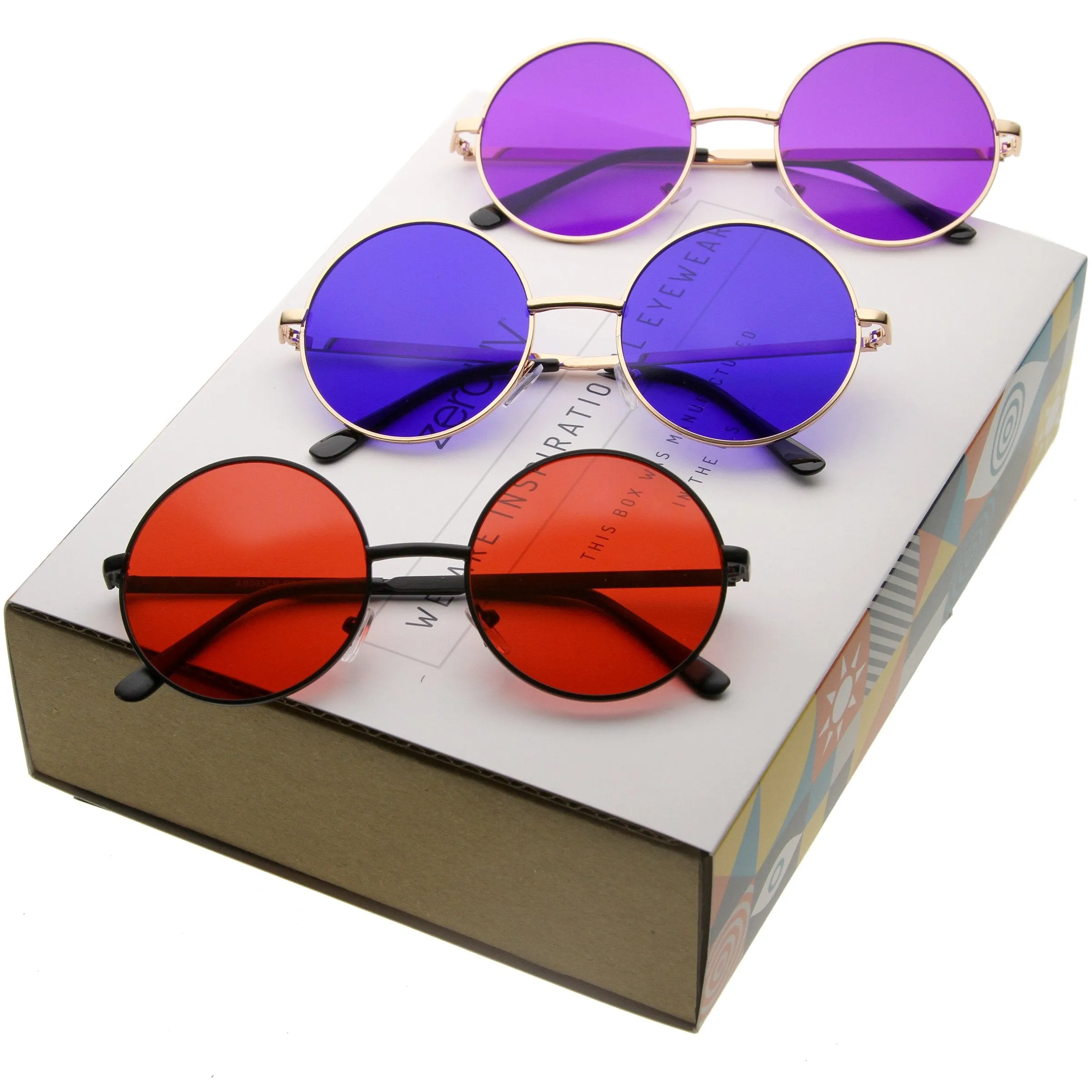 Retro Hippie Round Color Tone Metal Sunglasses 9892 sold by ZeroUV product image thumbnail 5