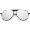 Large Crossbar Teardrop Mirrored Flat Lens Sunglasses A214 sold by ZeroUV