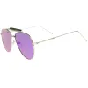 Large Crossbar Teardrop Mirrored Flat Lens Sunglasses A214 sold by ZeroUV