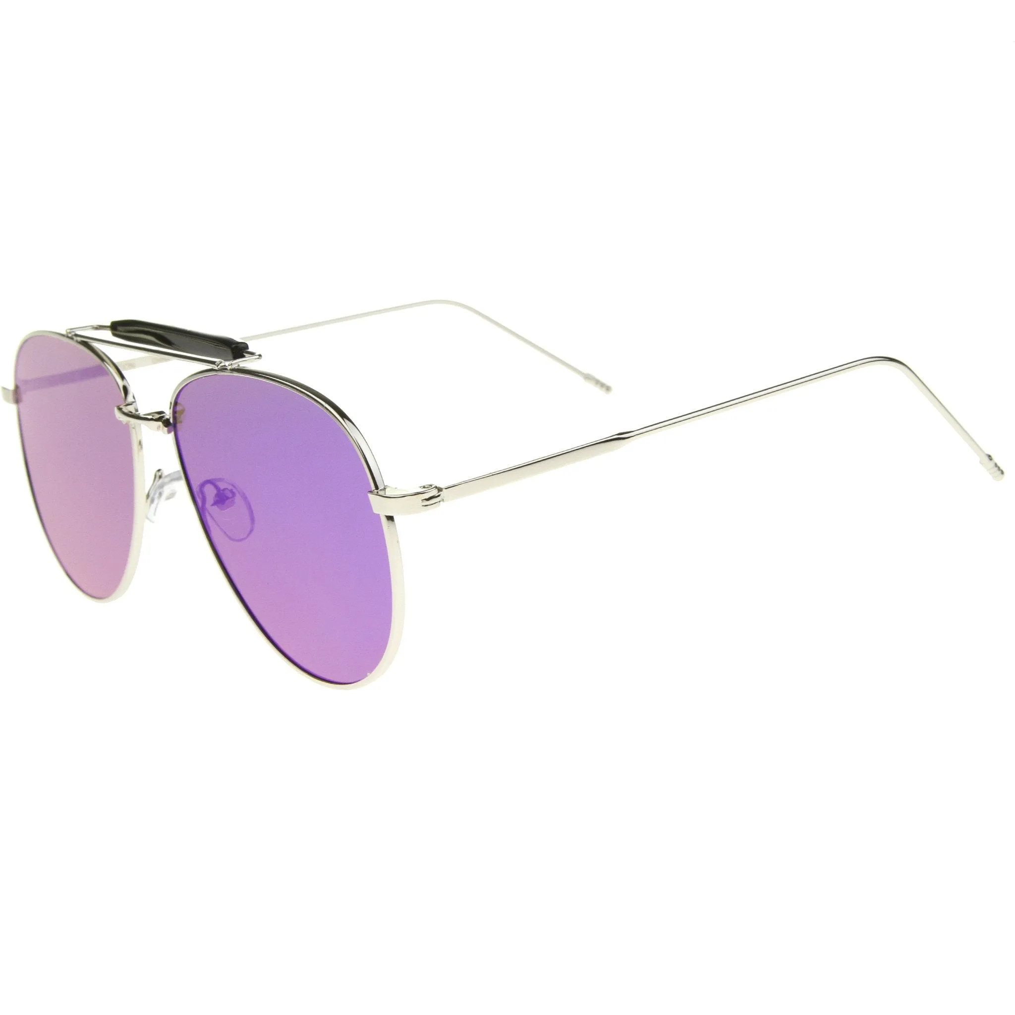 Large Crossbar Teardrop Mirrored Flat Lens Sunglasses A214 sold by ZeroUV product image thumbnail 3