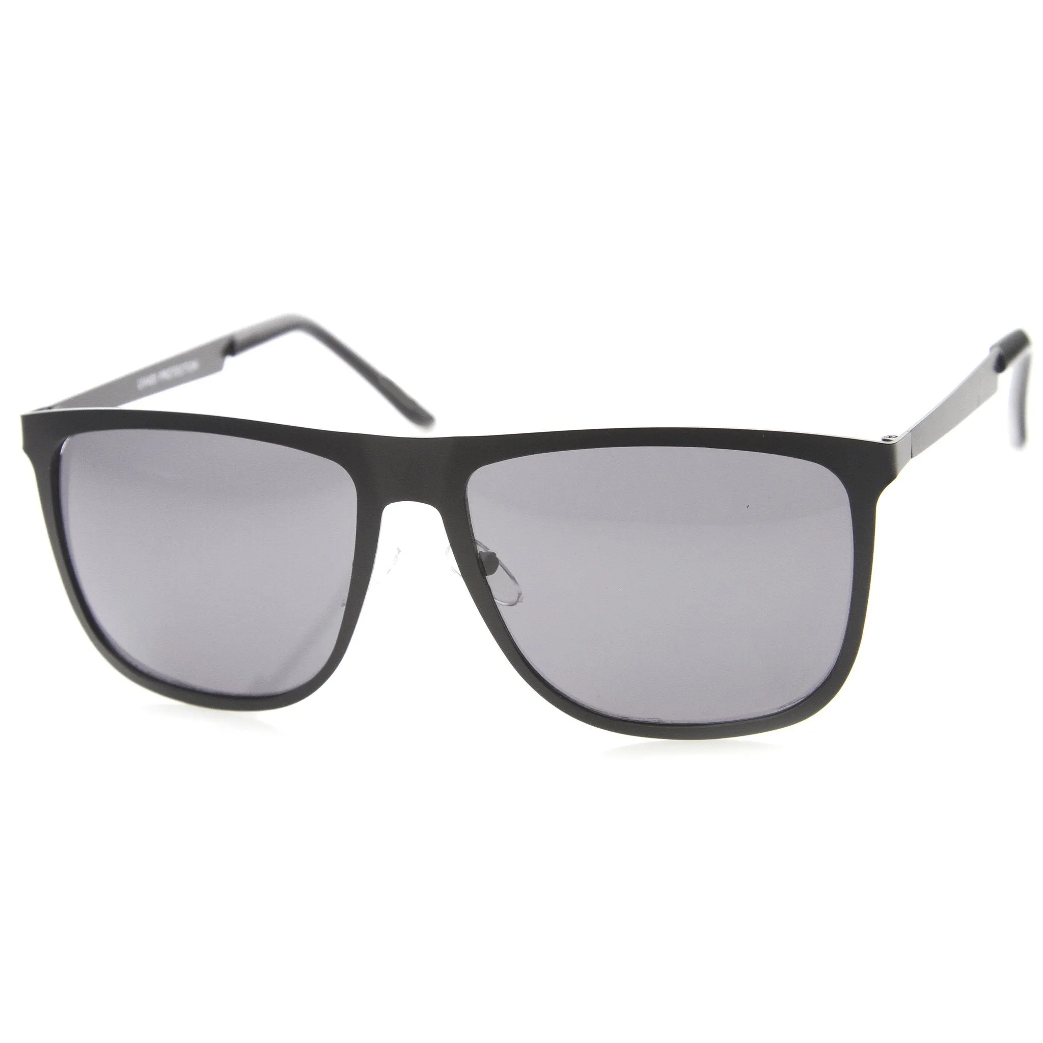 Modern Flat Top Full Metal Horned Rim Sunglasses A006 sold by ZeroUV product image thumbnail 5