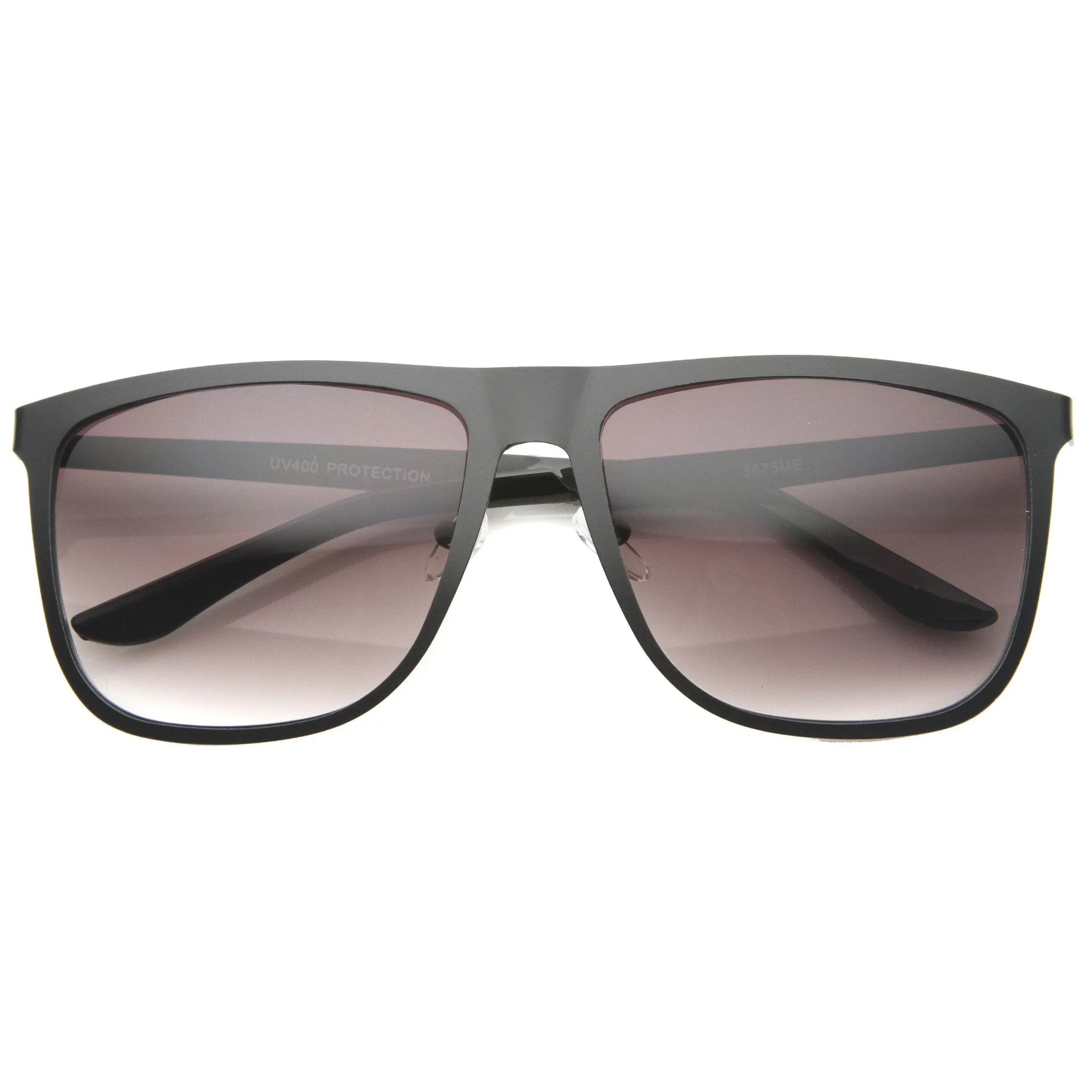 Modern Flat Top Full Metal Horned Rim Sunglasses A006 sold by ZeroUV