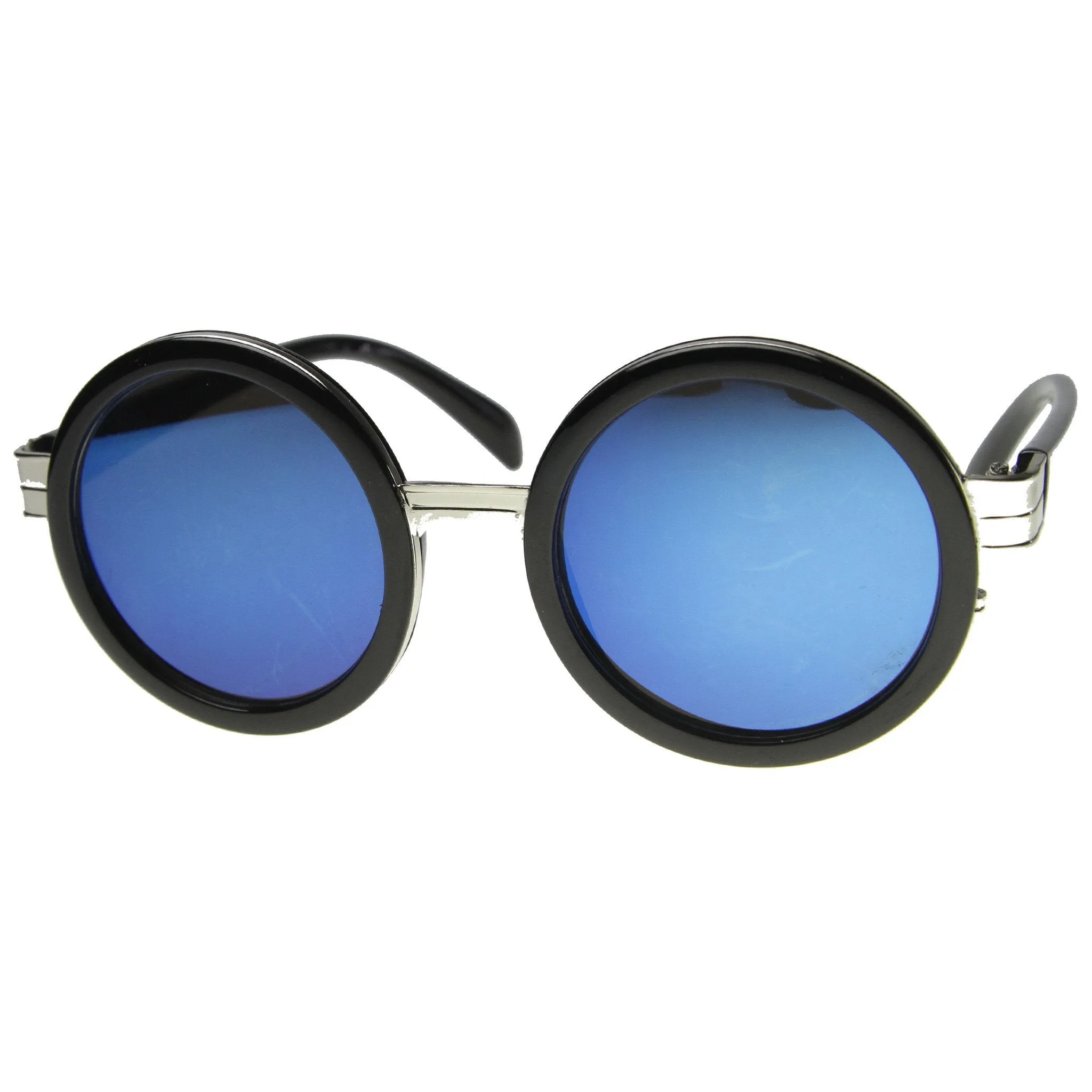 Large Round Frame With Metal Accents Retro Sunglasses 9888 sold by ZeroUV product image thumbnail 2