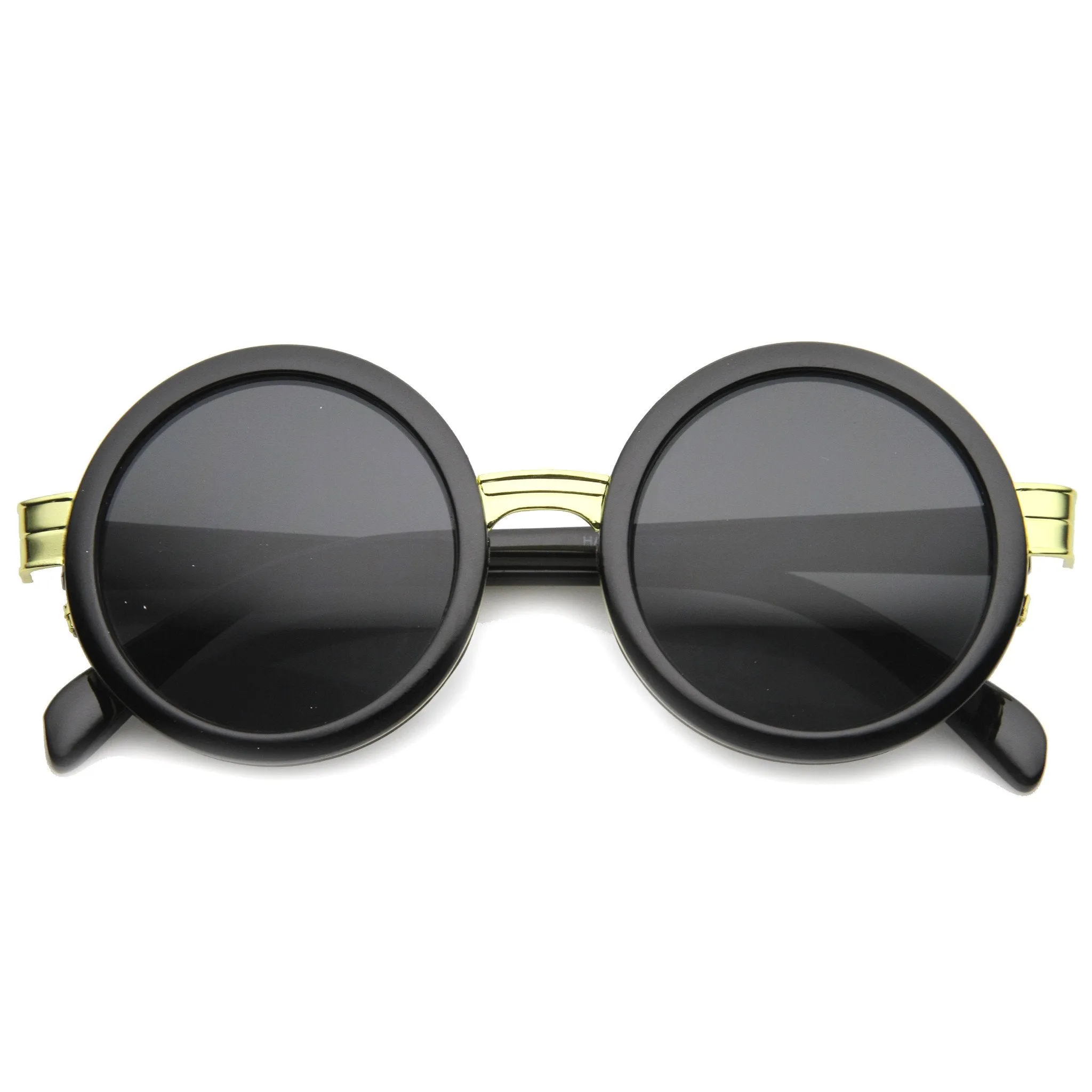 Large Round Frame With Metal Accents Retro Sunglasses 9888 sold by ZeroUV product image thumbnail 5