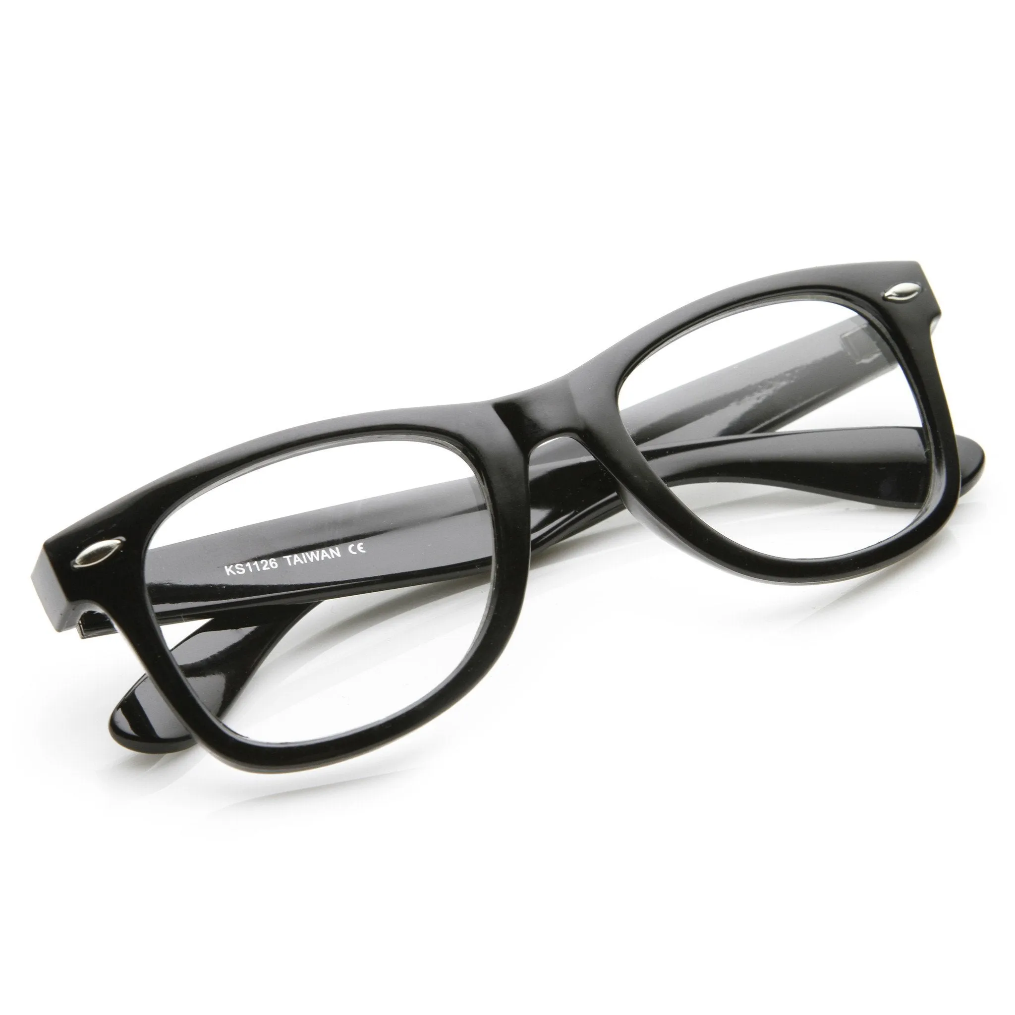 Retro Classic Horned Rim Frame RX Optical Clear Lens Glasses 8708 sold by ZeroUV product image thumbnail 4