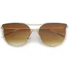 Retro Modern Wire Metal Frame Aviator Gradient Flat Lens Sunglasses A876 sold by ZeroUV