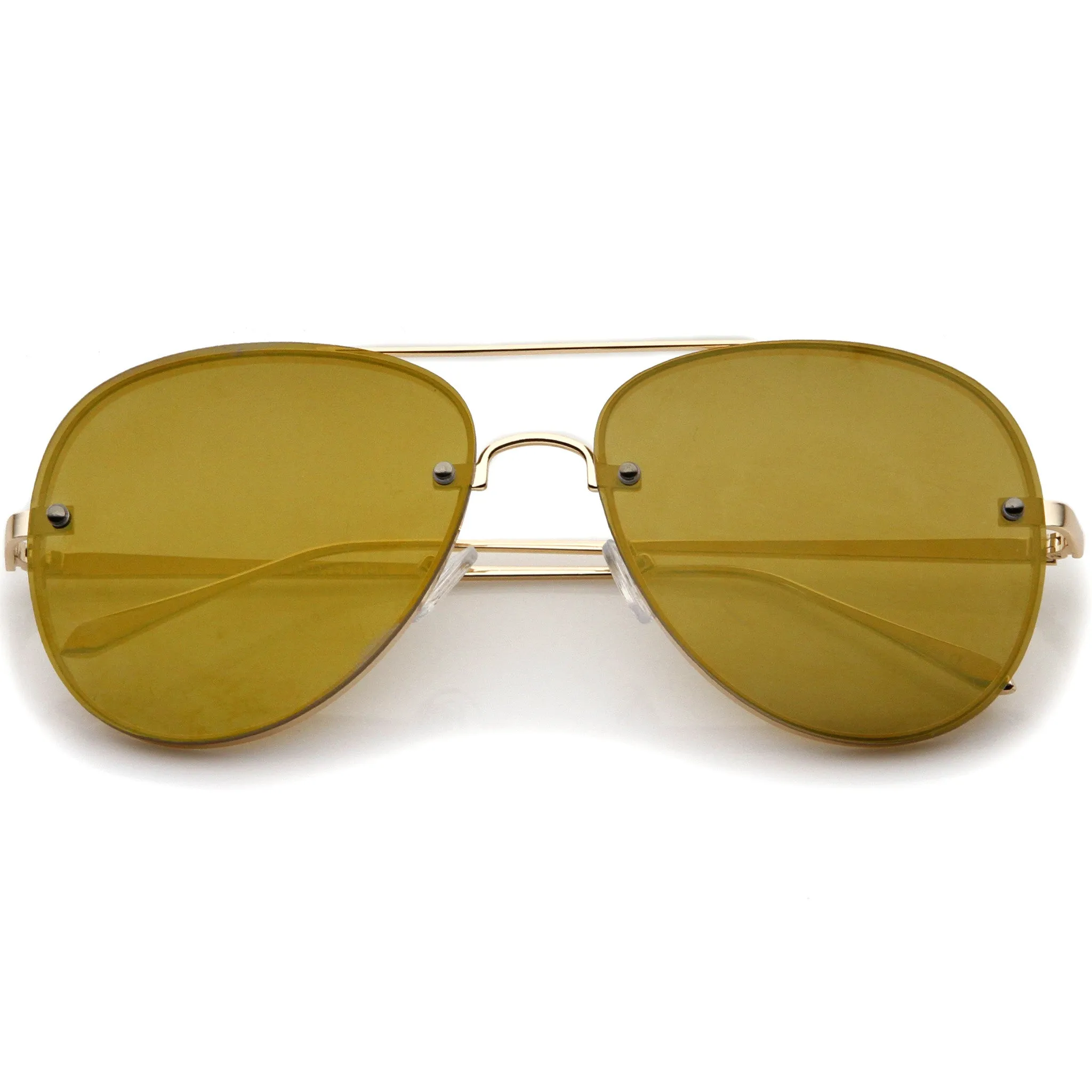 Modern Rimless Mirrored Flat Lens Aviator Sunglasses 60mm A849 sold by ZeroUV