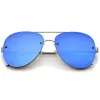 Modern Rimless Mirrored Flat Lens Aviator Sunglasses 60mm A849 sold by ZeroUV