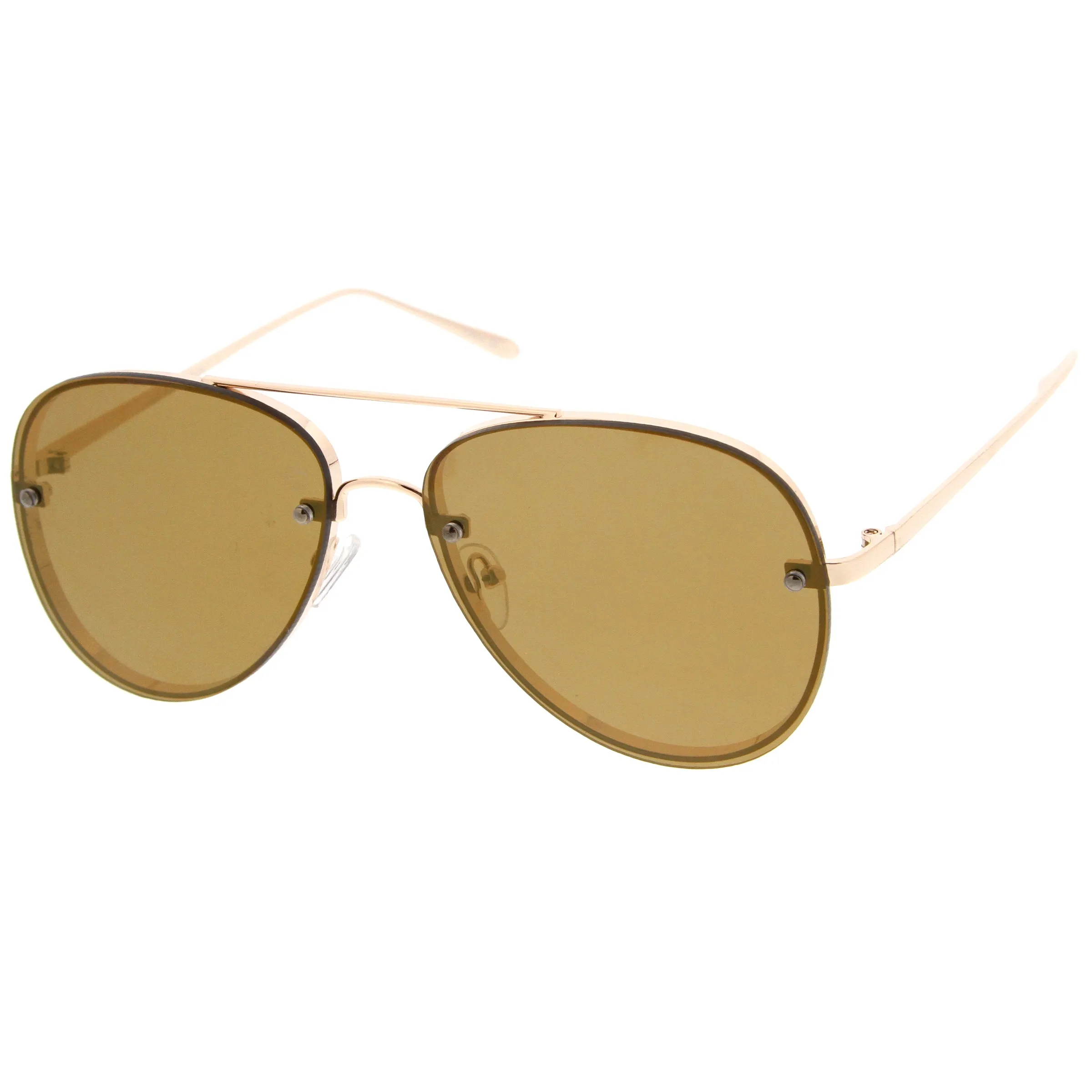Modern Rimless Mirrored Flat Lens Aviator Sunglasses 60mm A849 sold by ZeroUV product image thumbnail 2