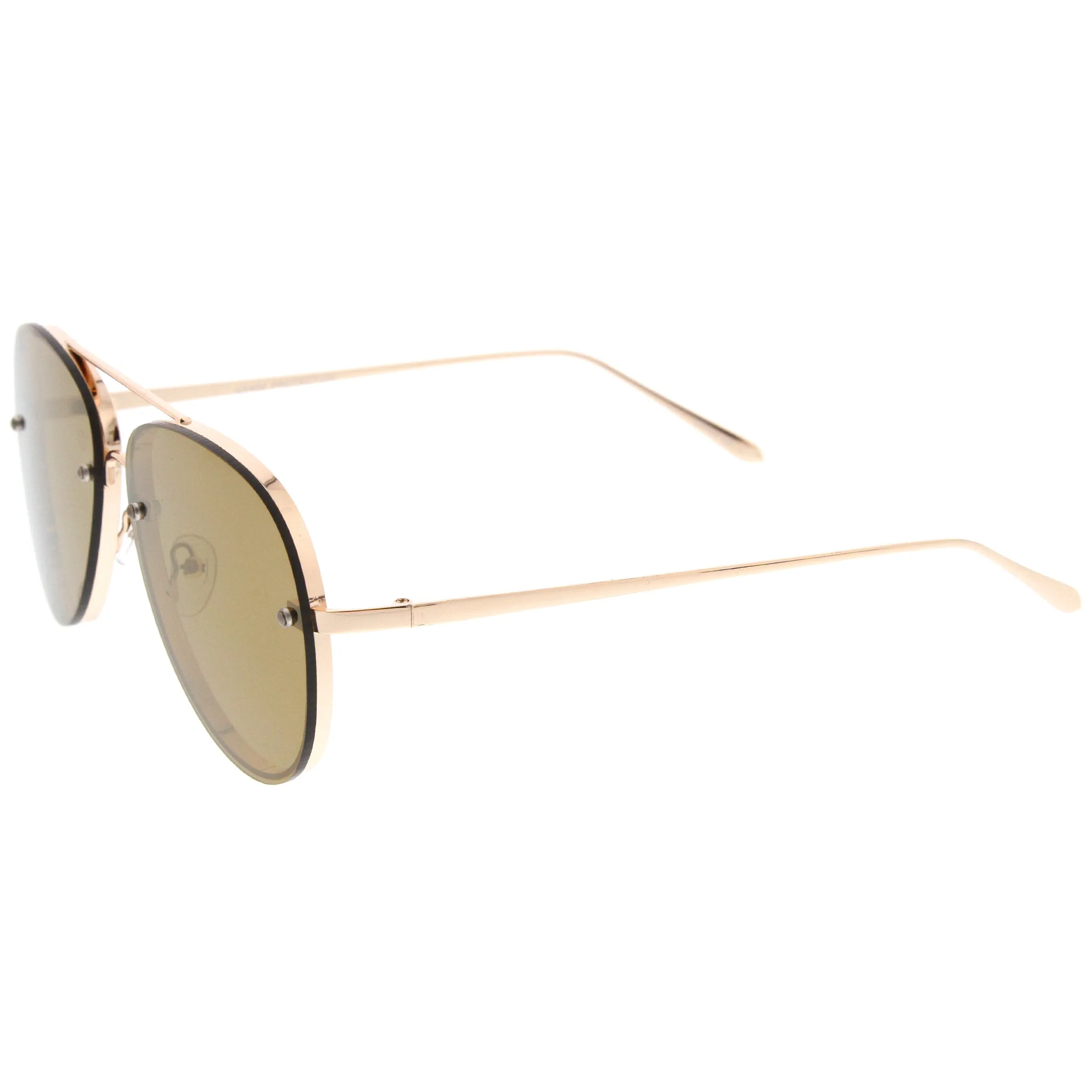Modern Rimless Mirrored Flat Lens Aviator Sunglasses 60mm A849 sold by ZeroUV product image thumbnail 3