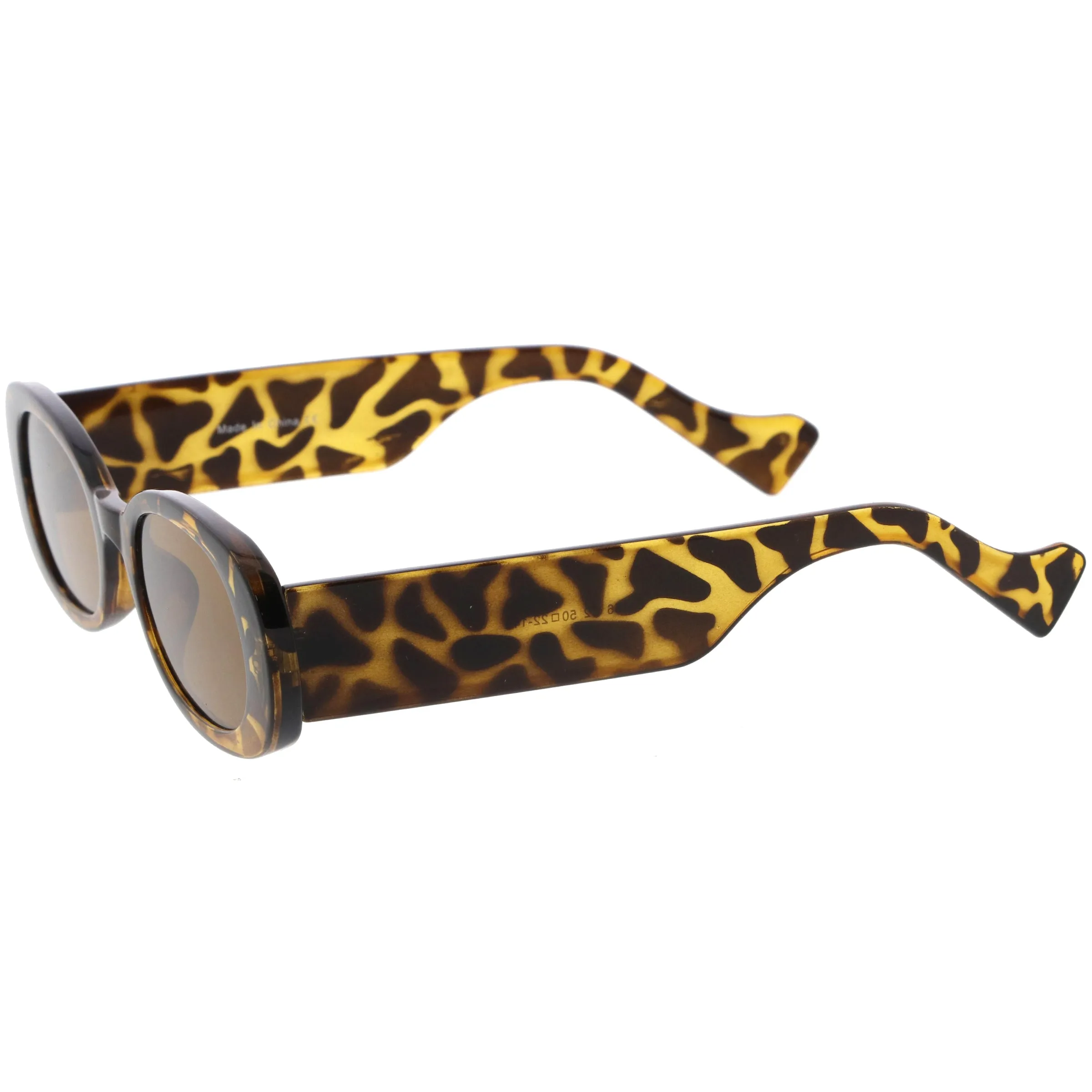 Retro Rounded Thick Rimmed Vintage Oval Sunglasses D262 sold by ZeroUV product image thumbnail 5