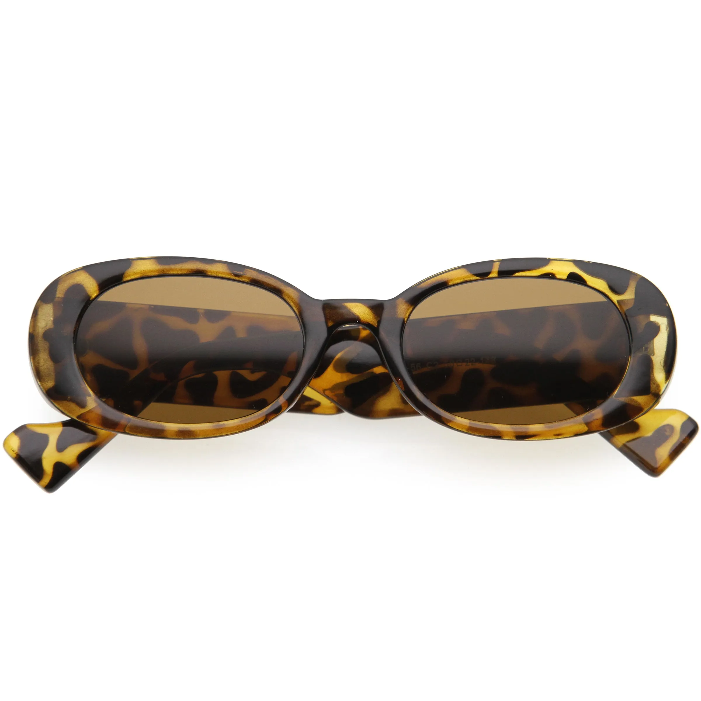 Retro Rounded Thick Rimmed Vintage Oval Sunglasses D262 sold by ZeroUV product image thumbnail 3