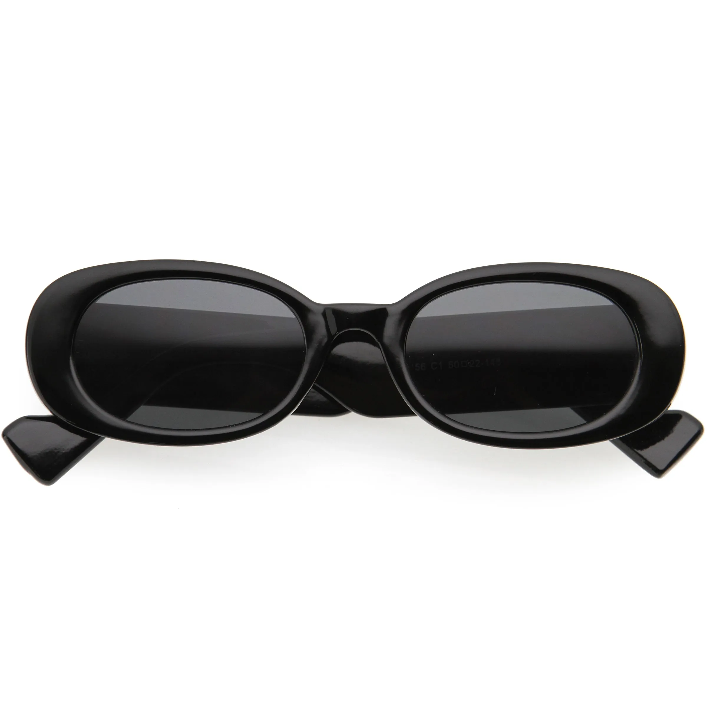 Retro Rounded Thick Rimmed Vintage Oval Sunglasses D262 sold by ZeroUV