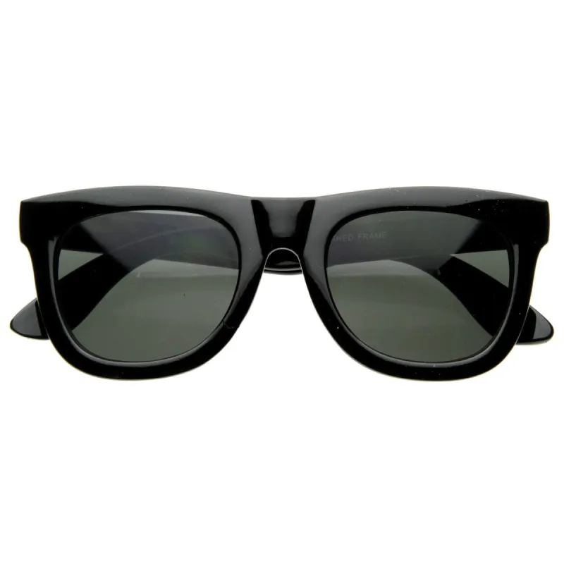 Designer Super Retro Thick Frame Indie Horned Rim Sunglasses 8164 sold by ZeroUV