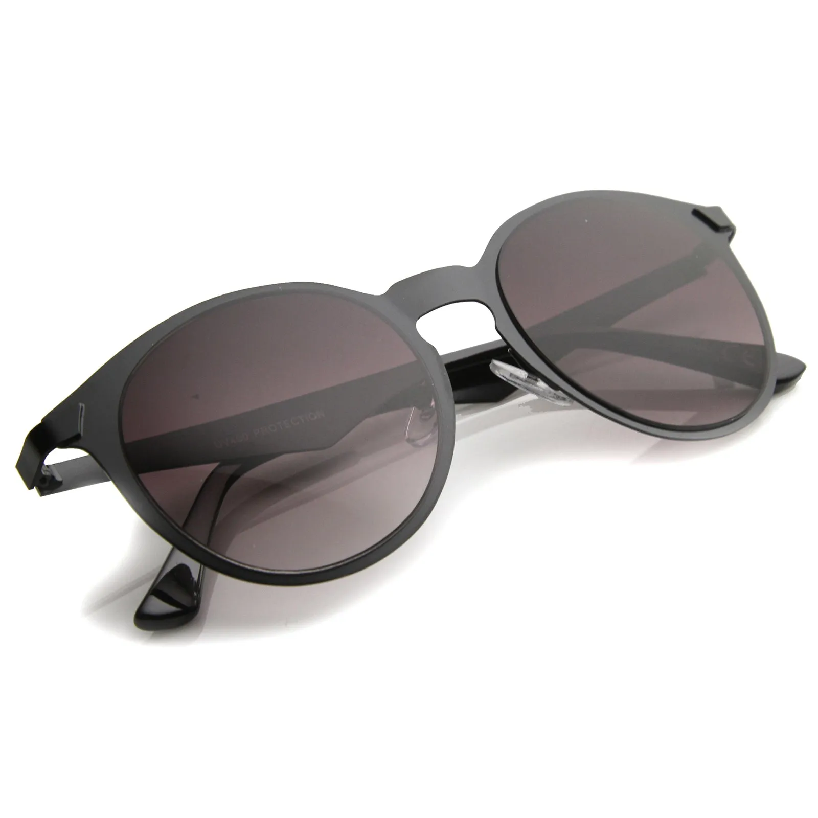 Modern P3 Horned Rim Low Profile Round Metal Sunglasses 9820 sold by ZeroUV product image thumbnail 4