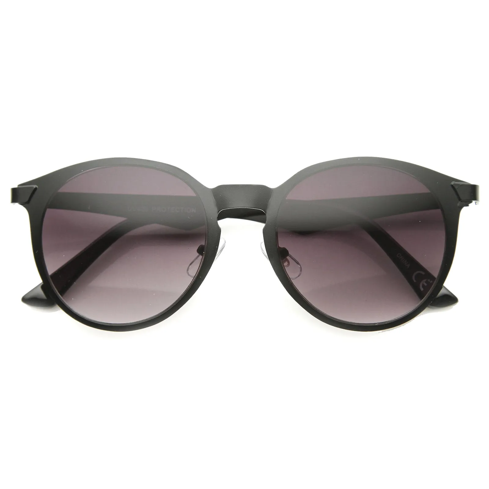 Modern P3 Horned Rim Low Profile Round Metal Sunglasses 9820 sold by ZeroUV