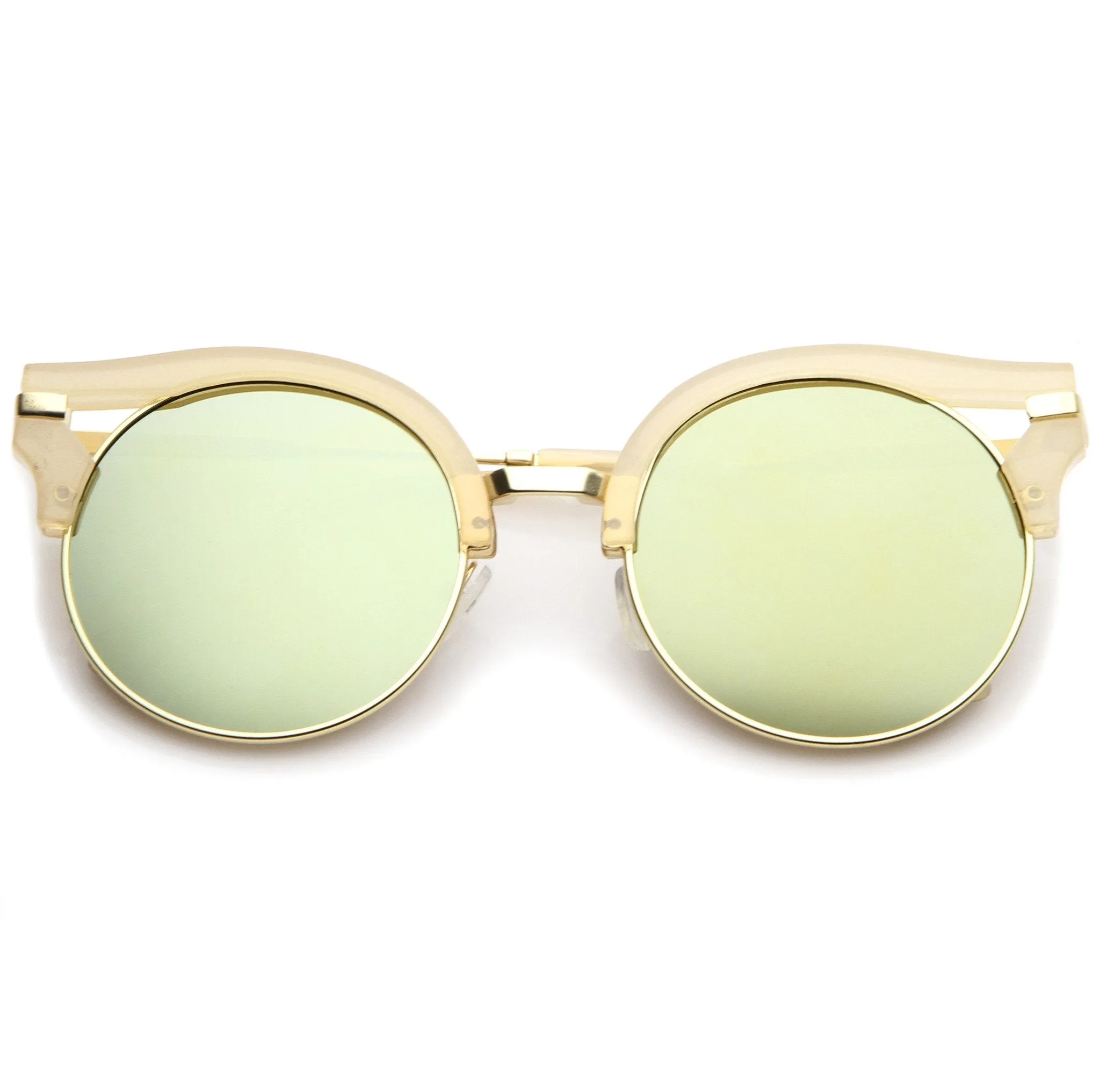 Women's Round Half Frame Flat Lens Cat Eye Sunglasses A153 sold by ZeroUV product image thumbnail 5