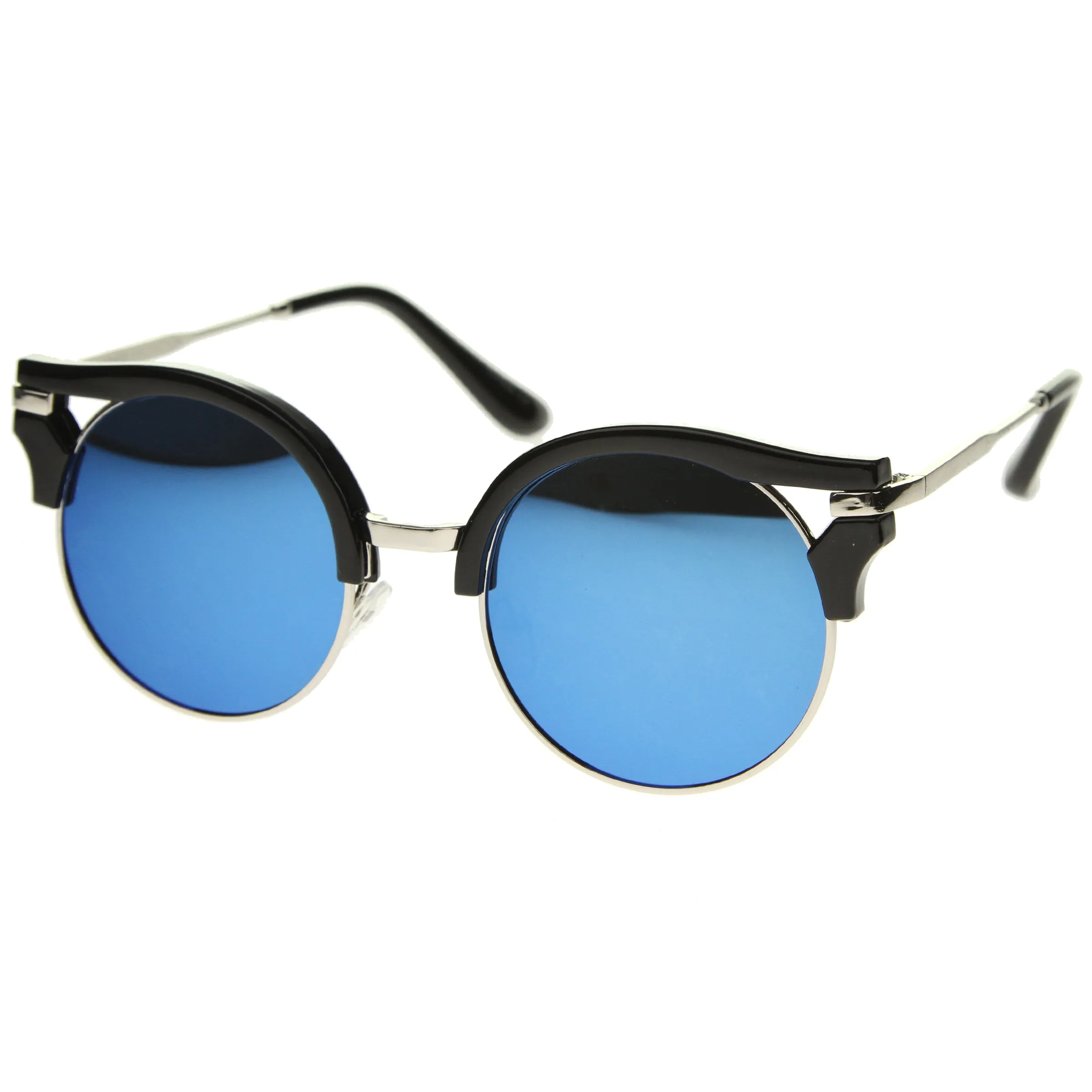 Women's Round Half Frame Flat Lens Cat Eye Sunglasses A153 sold by ZeroUV product image thumbnail 4