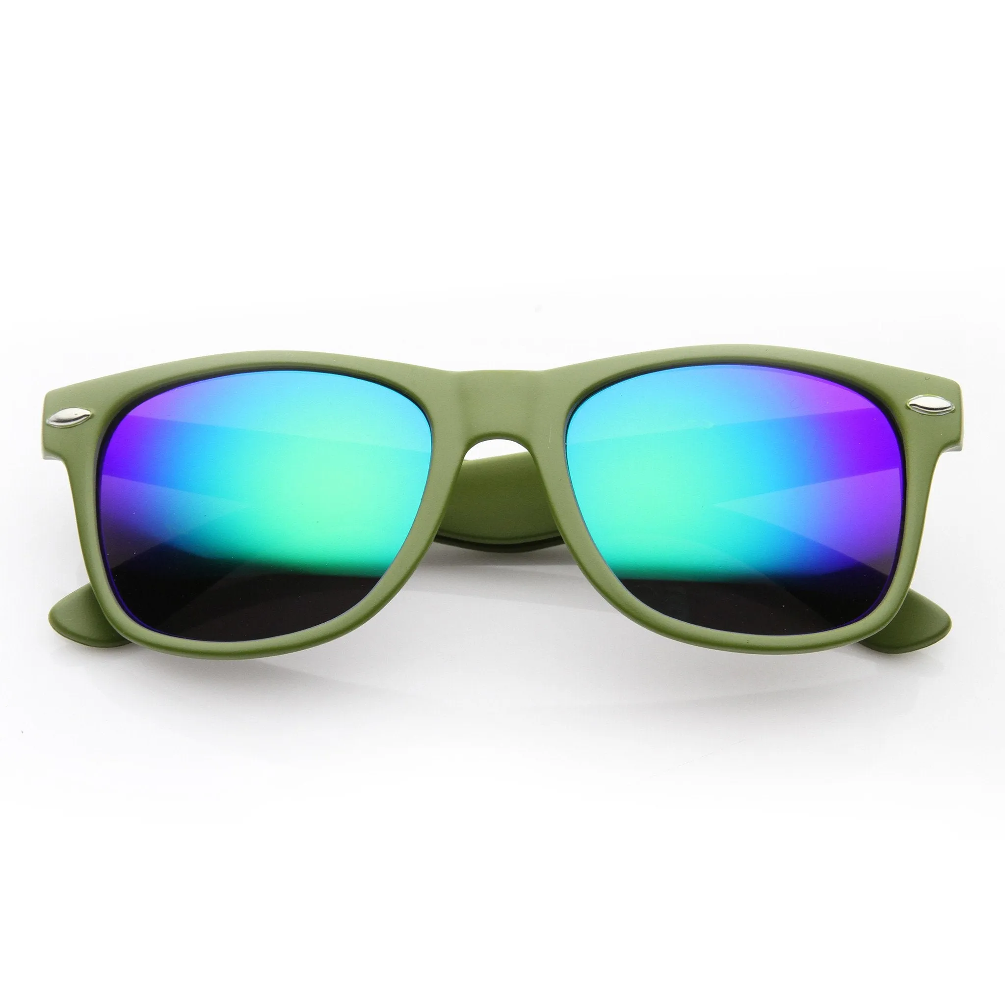 Retro Trendy Colorful Horned Rim Flash Mirror Lens Sunglasses 9632 sold by ZeroUV