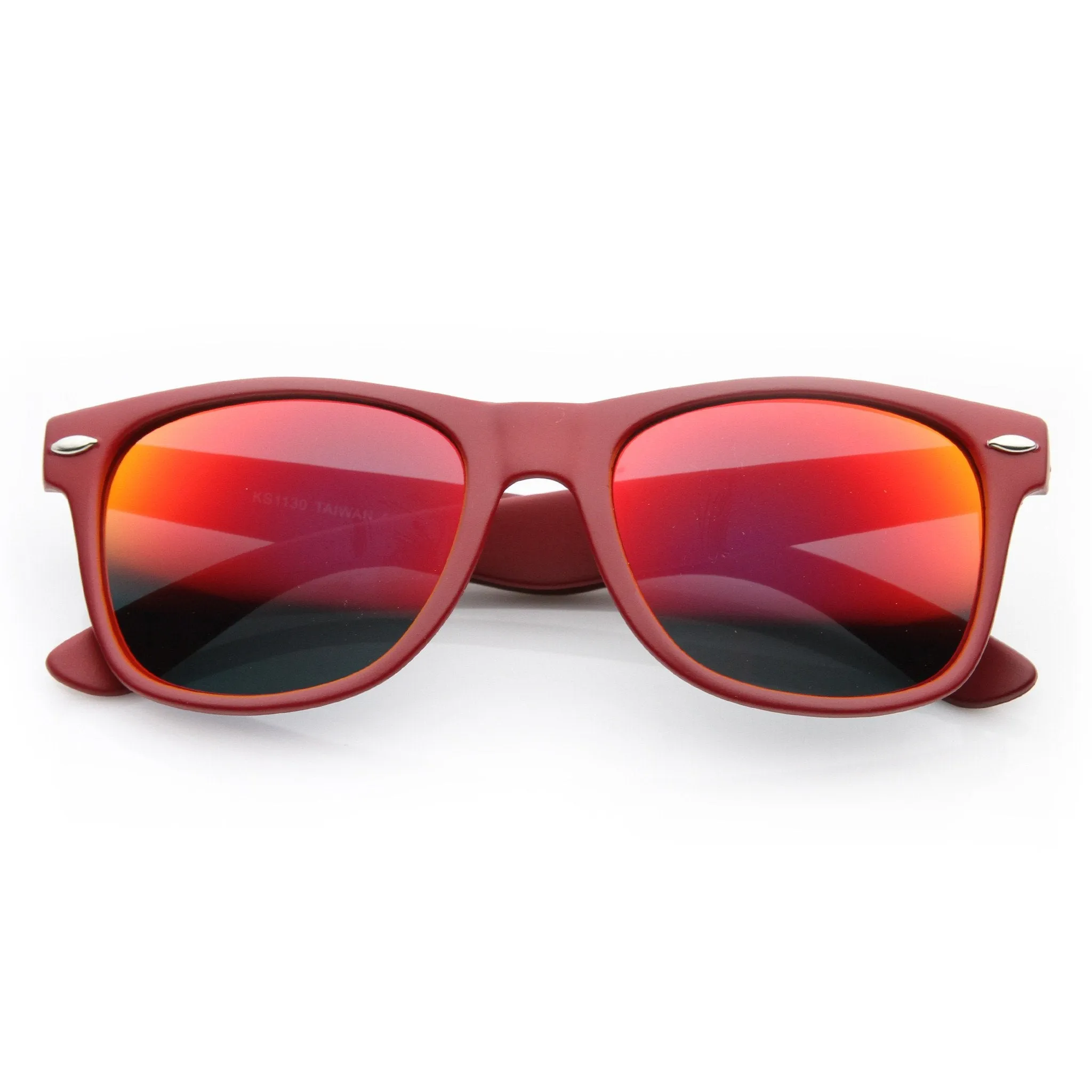 Retro Trendy Colorful Horned Rim Flash Mirror Lens Sunglasses 9632 sold by ZeroUV product image thumbnail 2