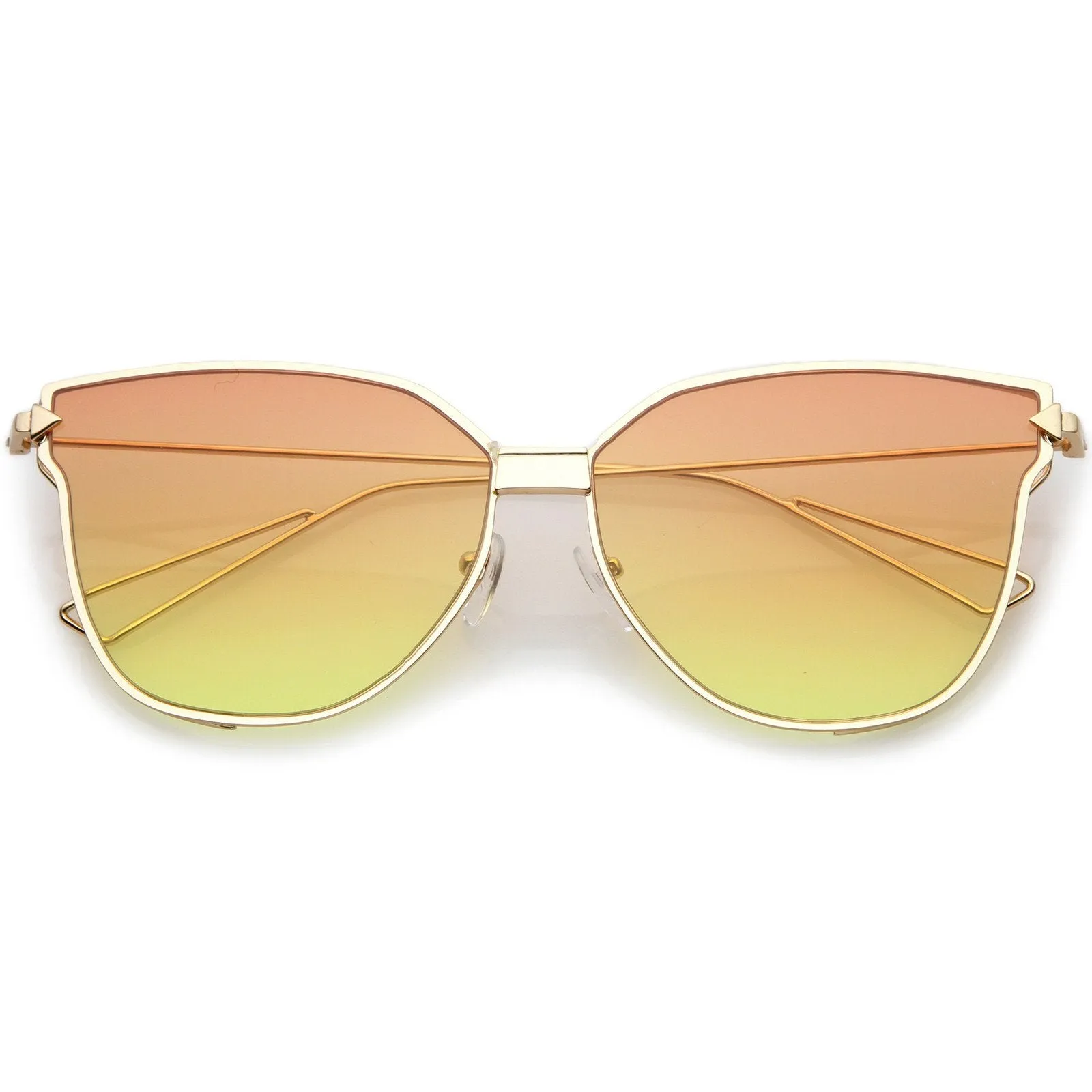 Oversize Wire Frame Gradient Flat Lens Sunglasses A930 sold by ZeroUV product image thumbnail 3