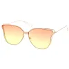 Oversize Wire Frame Gradient Flat Lens Sunglasses A930 sold by ZeroUV