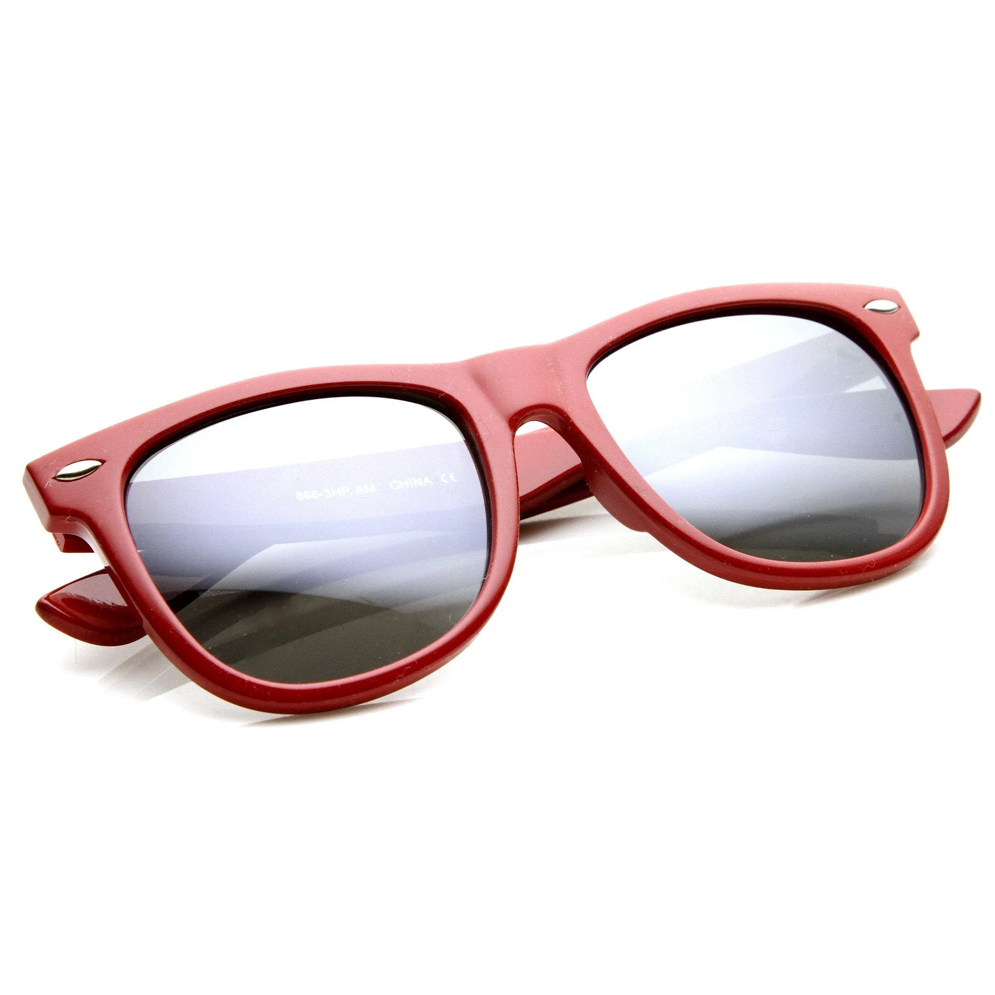 Retro Large Mirrored Lens Horned Rim Sunglasses 9155 sold by ZeroUV product image thumbnail 5
