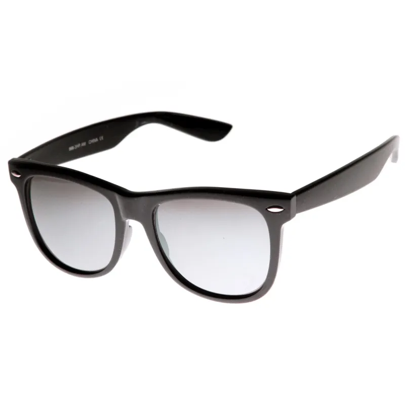 Retro Large Mirrored Lens Horned Rim Sunglasses 9155 sold by ZeroUV