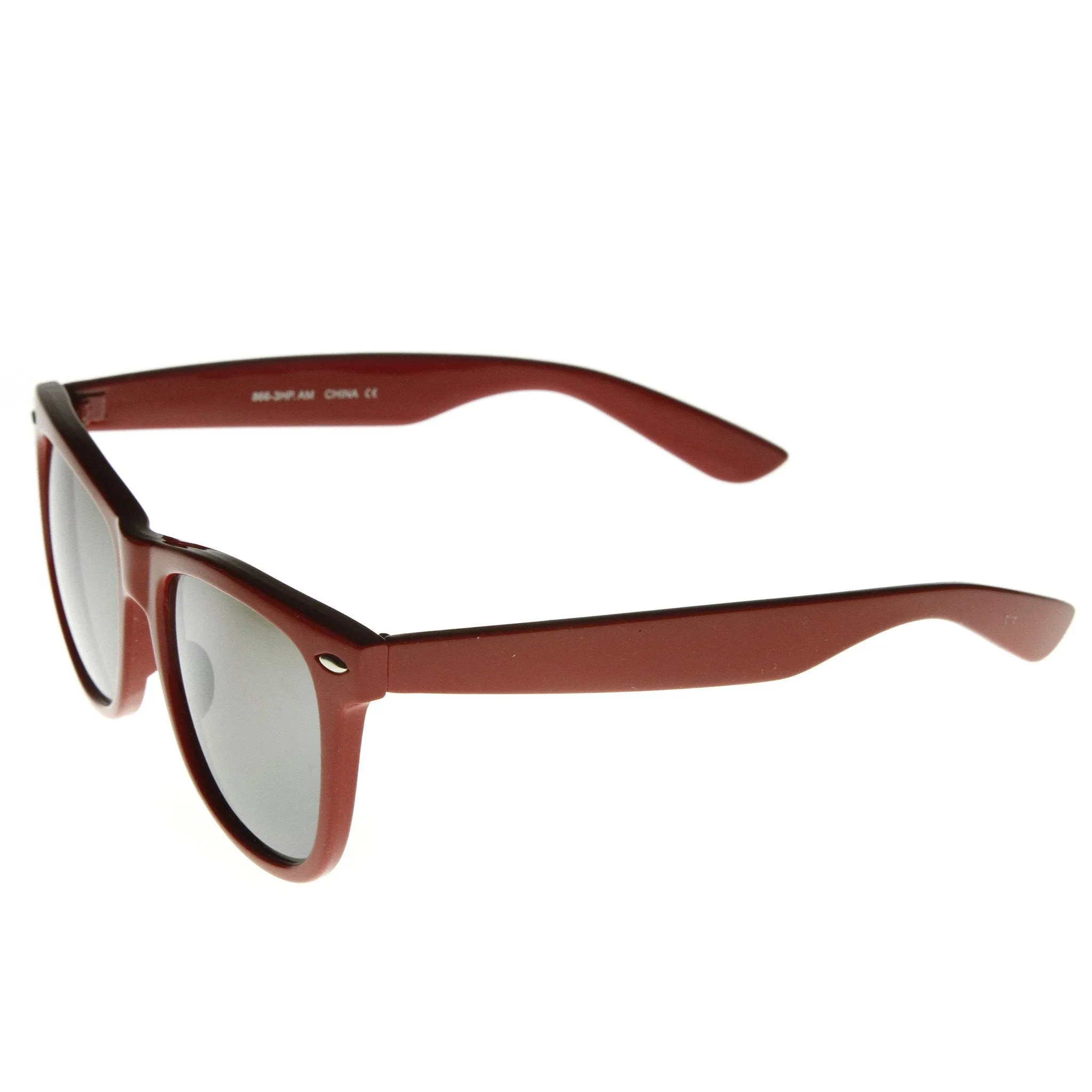 Retro Large Mirrored Lens Horned Rim Sunglasses 9155 sold by ZeroUV product image thumbnail 4