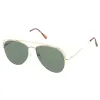 Retro Modern Geometric Flat Top Metal Aviator Sunglasses A771 sold by ZeroUV