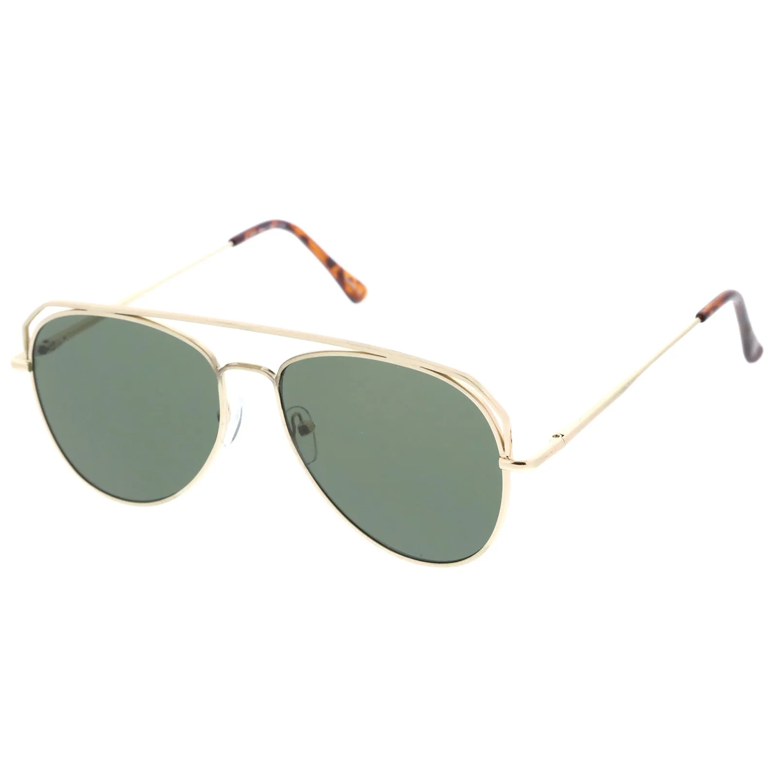 Retro Modern Geometric Flat Top Metal Aviator Sunglasses A771 sold by ZeroUV product image thumbnail 2