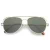 Retro Modern Geometric Flat Top Metal Aviator Sunglasses A771 sold by ZeroUV
