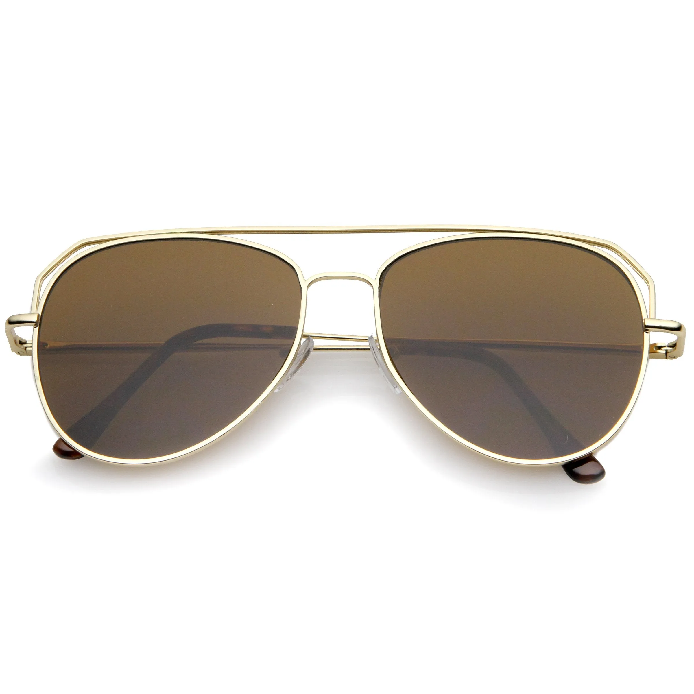 Retro Modern Geometric Flat Top Metal Aviator Sunglasses A771 sold by ZeroUV product image thumbnail 3