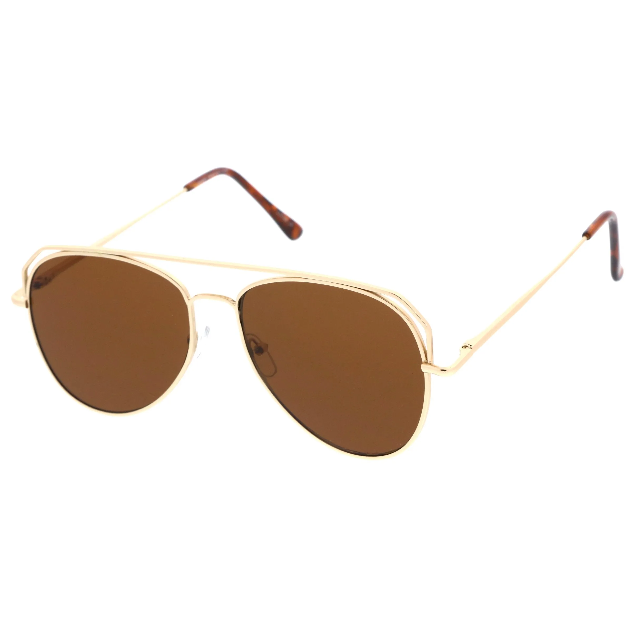 Retro Modern Geometric Flat Top Metal Aviator Sunglasses A771 sold by ZeroUV product image thumbnail 4
