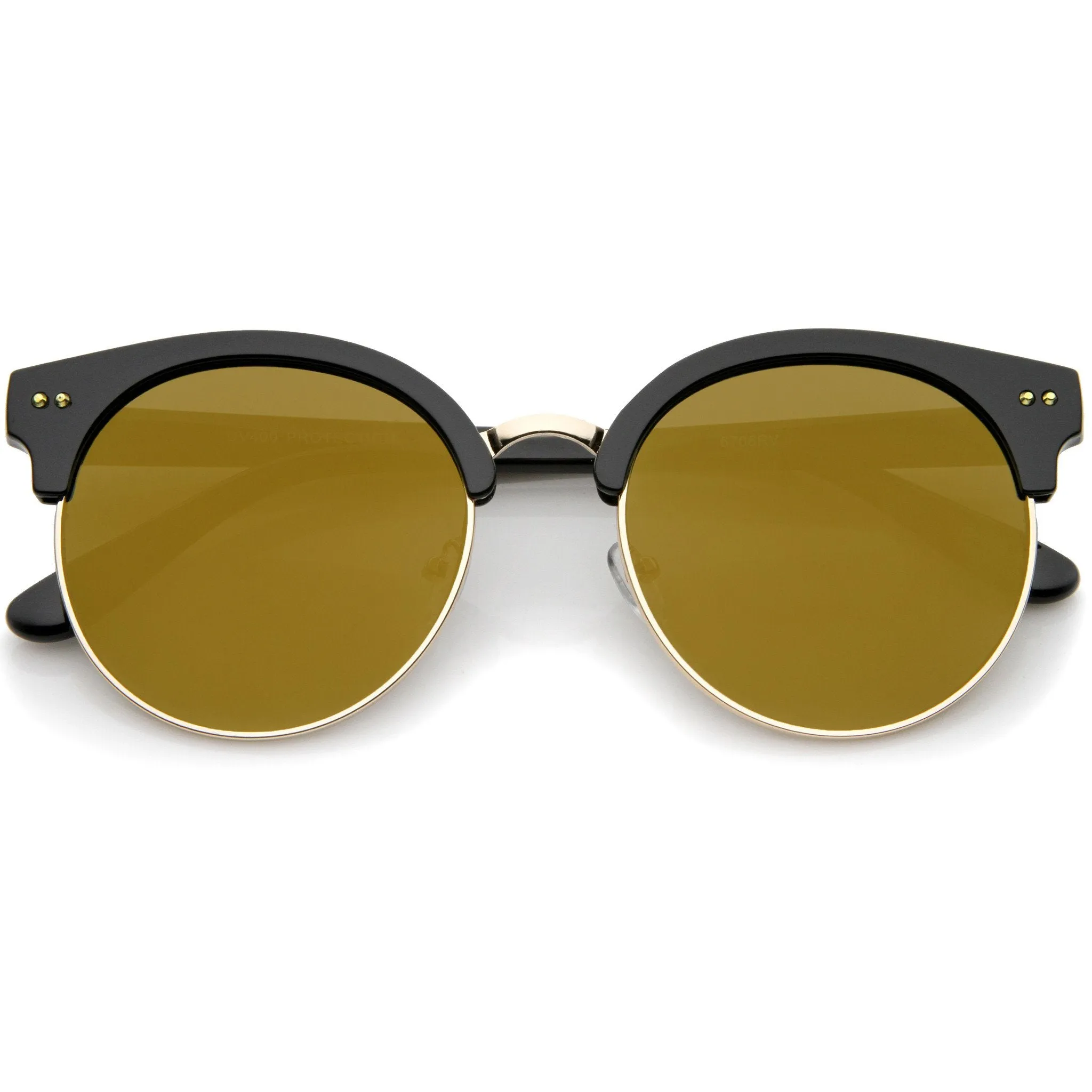 Oversize Women's Half Frame Mirror Lens Sunglasses A406 sold by ZeroUV