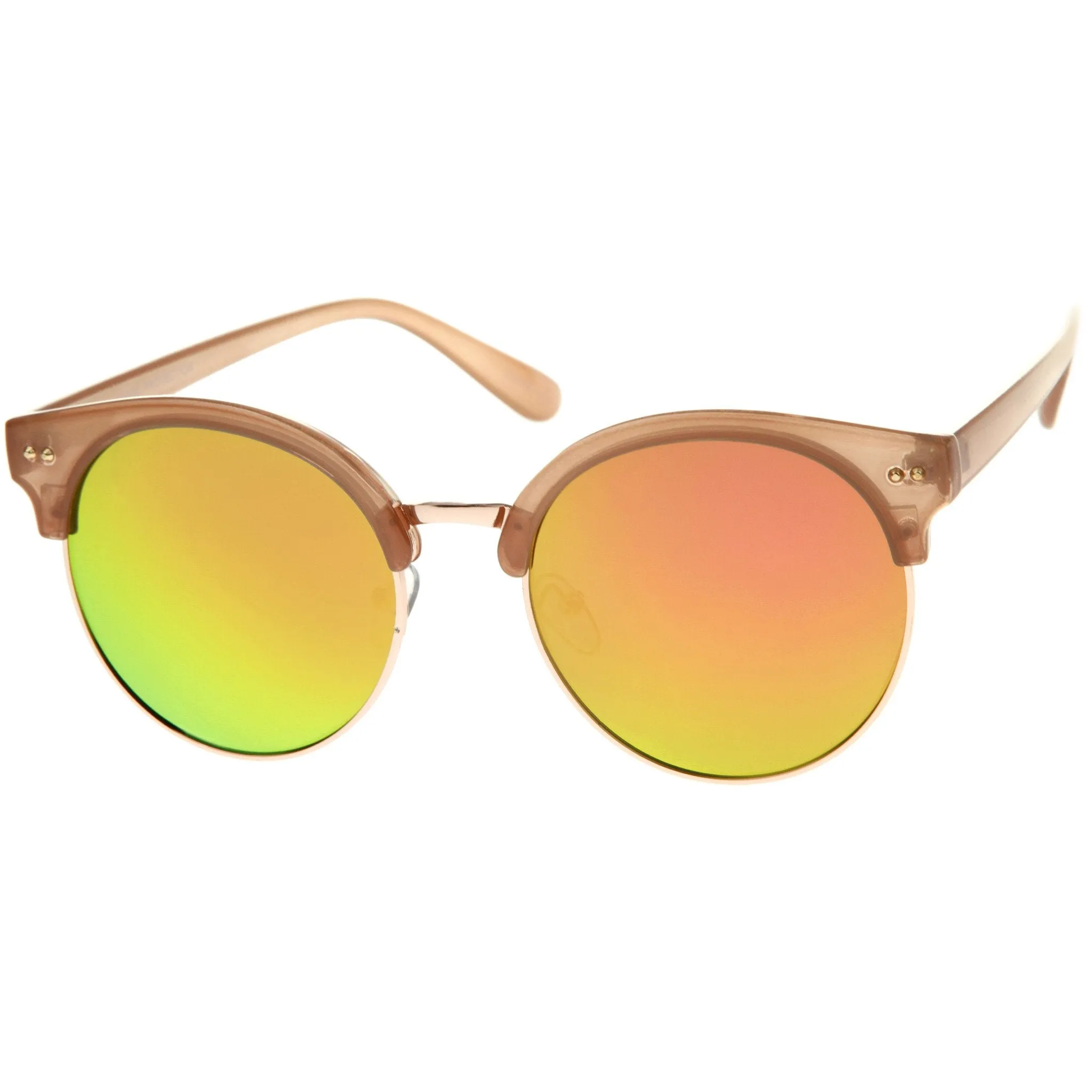 Oversize Women's Half Frame Mirror Lens Sunglasses A406 sold by ZeroUV product image thumbnail 4