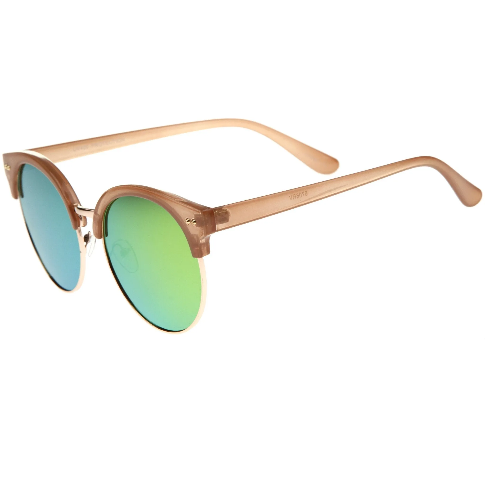 Oversize Women's Half Frame Mirror Lens Sunglasses A406 sold by ZeroUV product image thumbnail 5