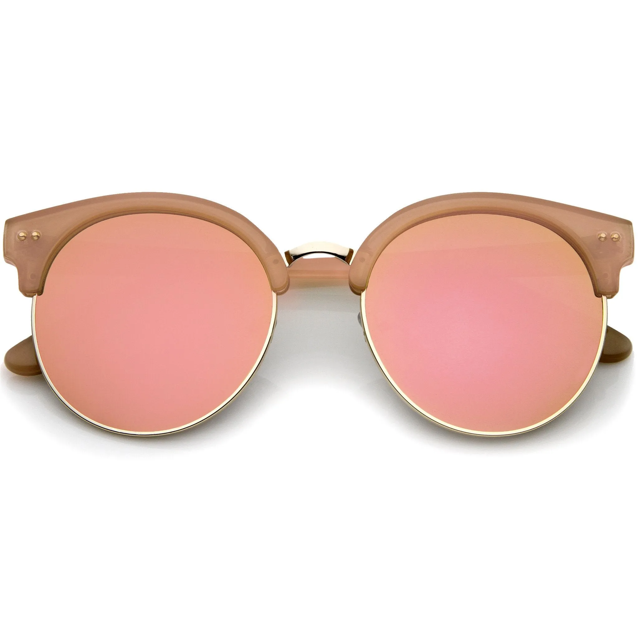 Oversize Women's Half Frame Mirror Lens Sunglasses A406 sold by ZeroUV product image thumbnail 3