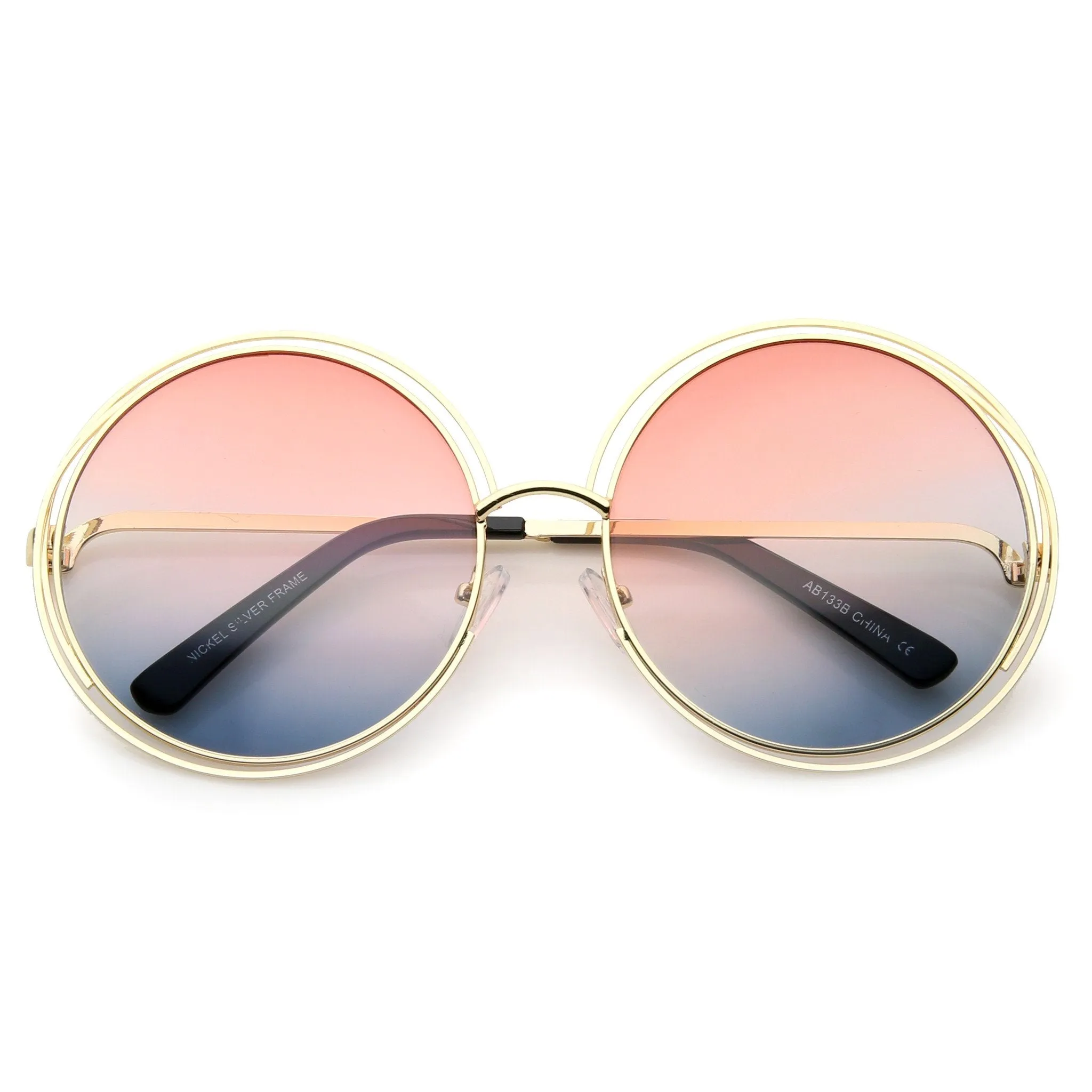 Women's Retro Hippie Oversize Round Gradient Lens Sunglasses A194 sold by ZeroUV