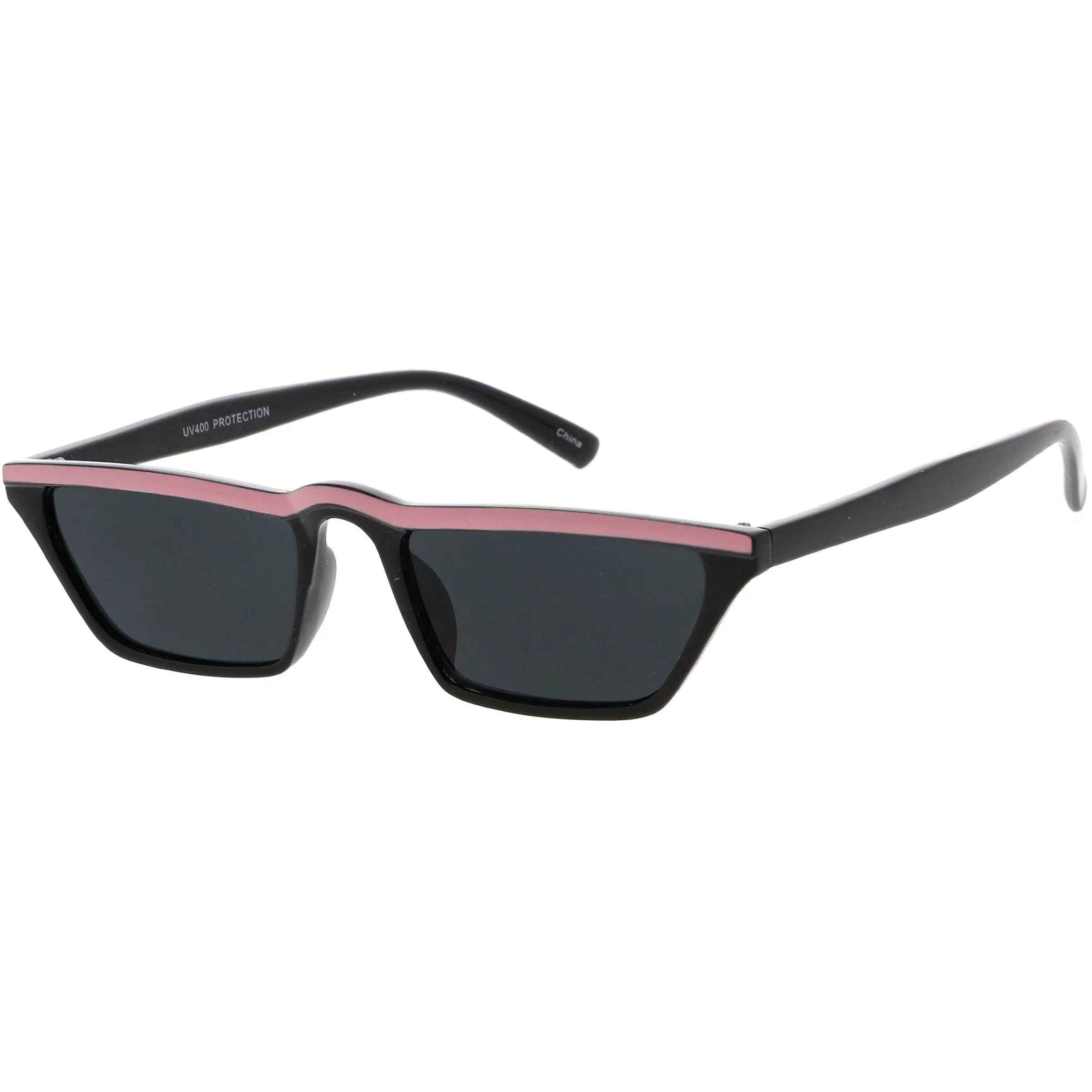 Retro Low Temple 1990's Flat Top Cat Eye Sunglasses C707 sold by ZeroUV product image thumbnail 5