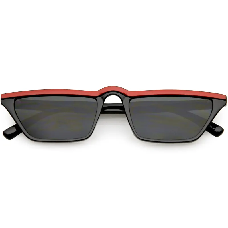 Retro Low Temple 1990's Flat Top Cat Eye Sunglasses C707 sold by ZeroUV