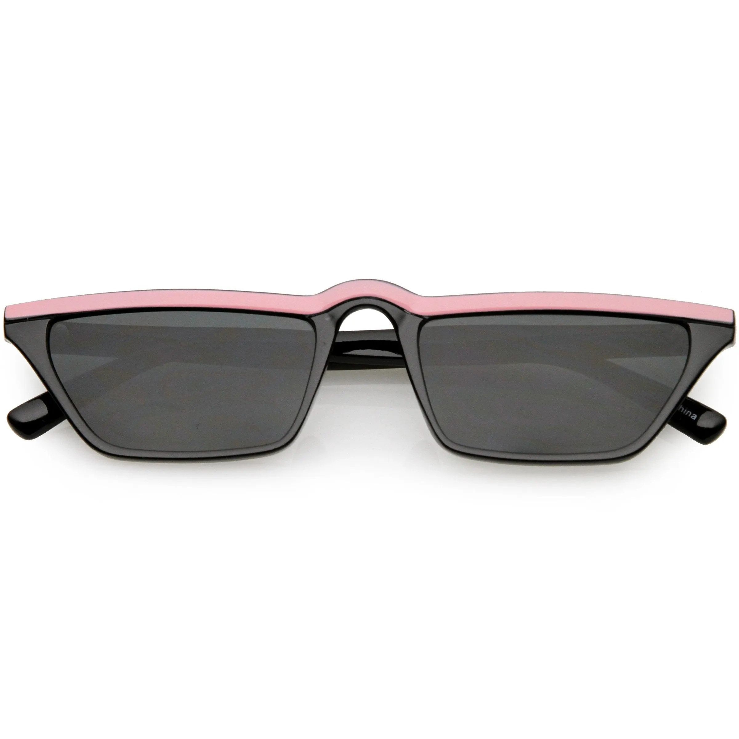 Retro Low Temple 1990's Flat Top Cat Eye Sunglasses C707 sold by ZeroUV product image thumbnail 4