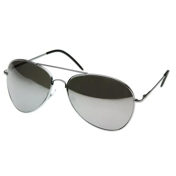 Oversize Retro Mirrored Lens Metal Aviator Sunglasses 1588 64mm sold by ZeroUV product image thumbnail 4